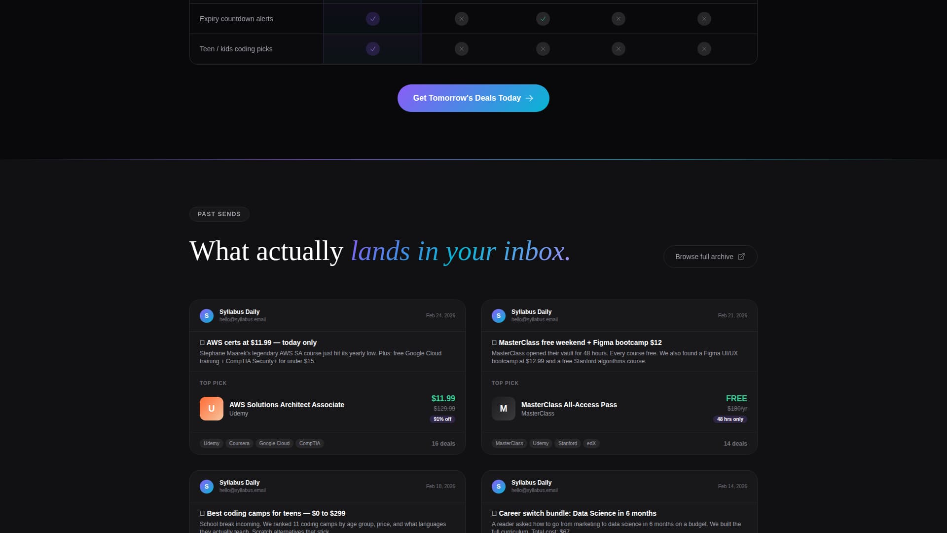 Syllabus - Curated Education Landing Page Template