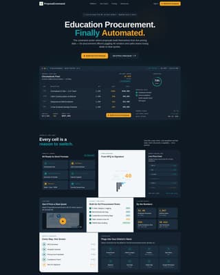 ProposalCommand - Streamlined Education Landing Page Template