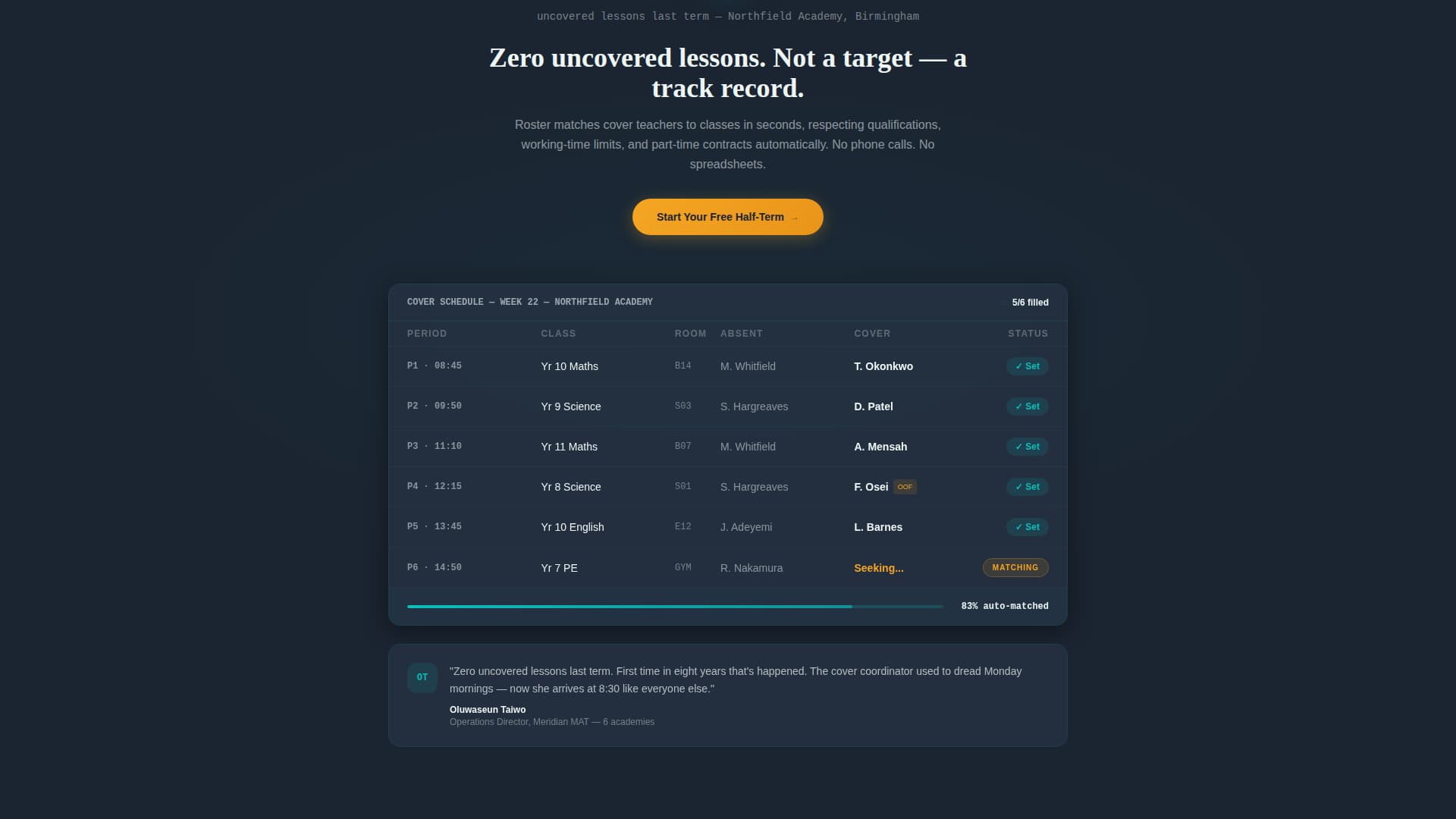 Schedule — Volunteer Ops Landing Page Template