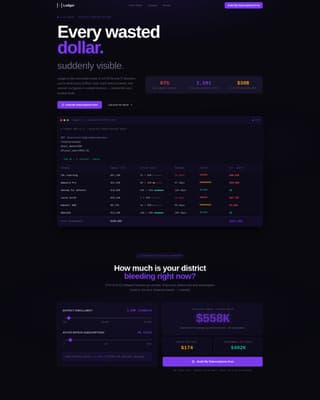 Ledger - Powerful EdTech Subscription Landing Page Template