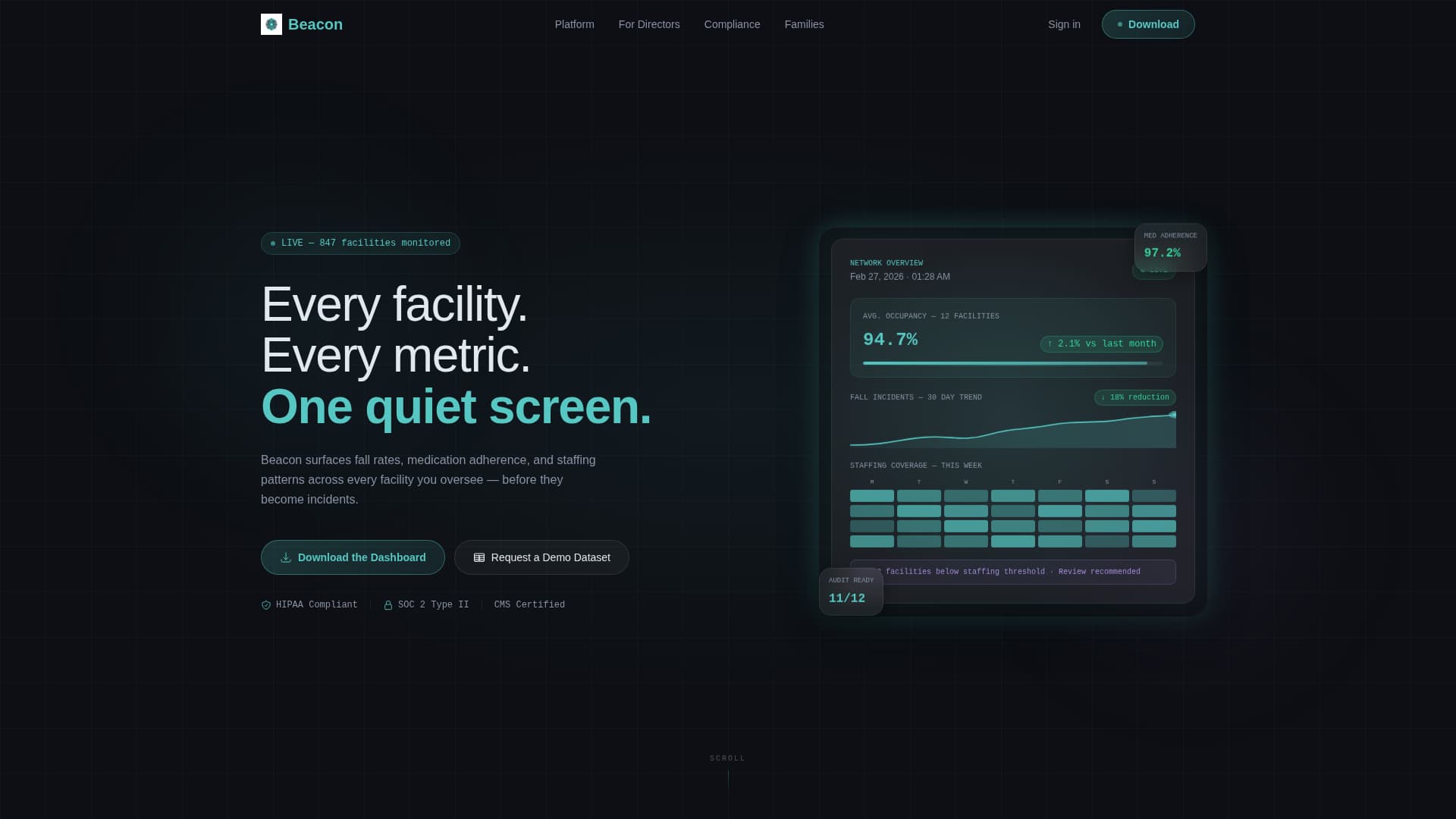 Beacon - Powerful Eldercare Landing Page Template