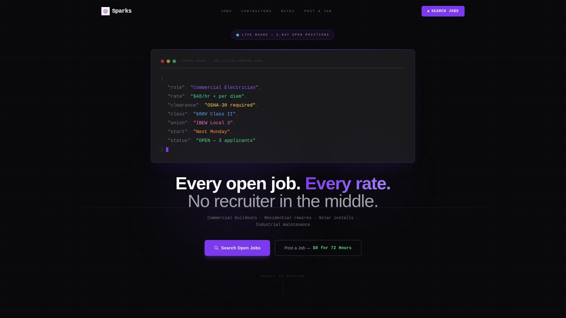 Sparks - Powerful Electrician Landing Page Template