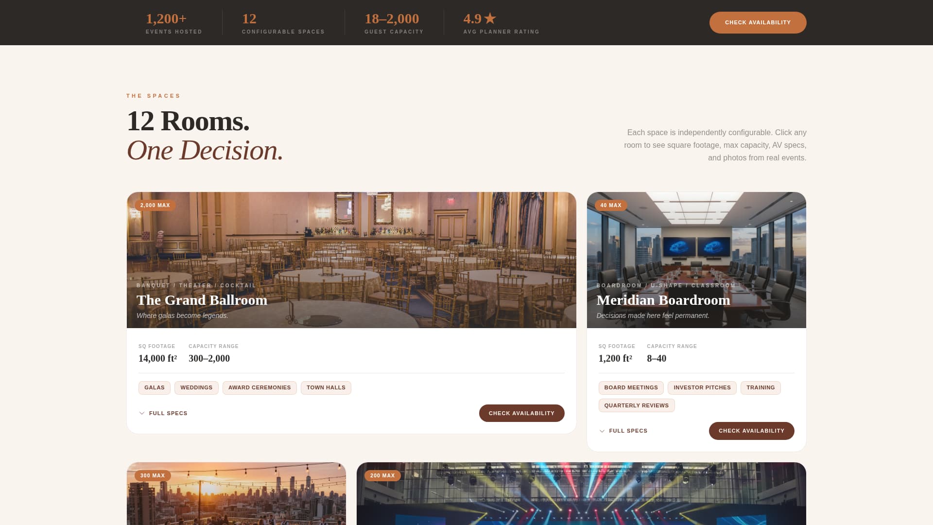 Venue - Stunning Eventspace Landing Page Template
