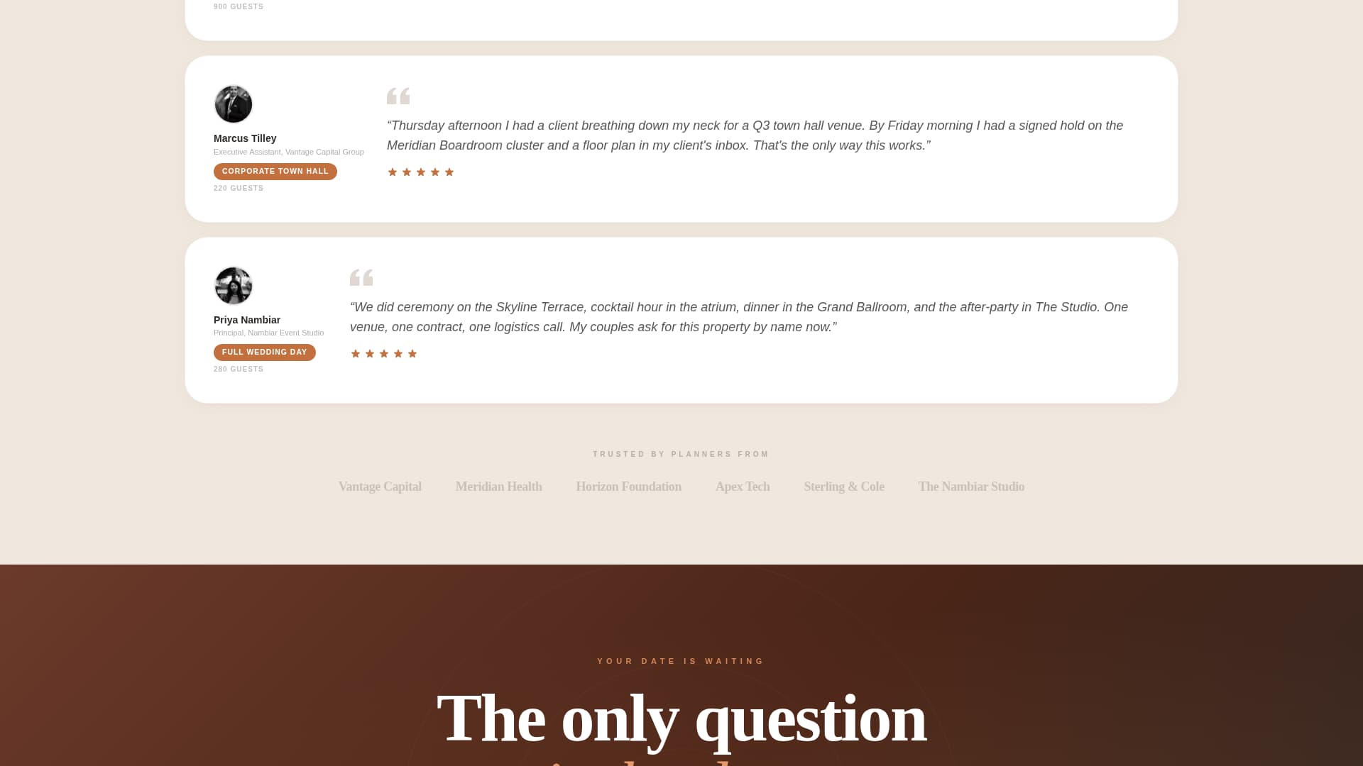 Venue - Stunning Eventspace Landing Page Template