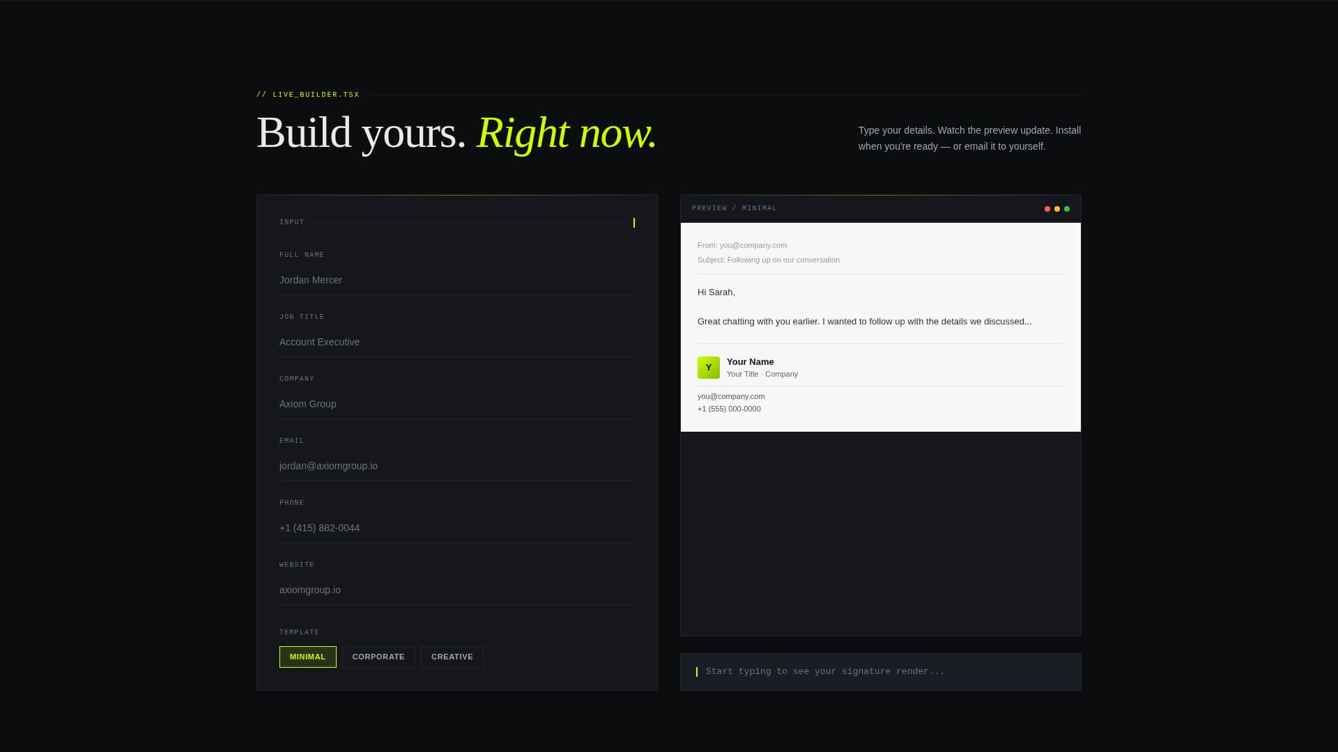 Sigblock - Instant Signature Landing Page Template