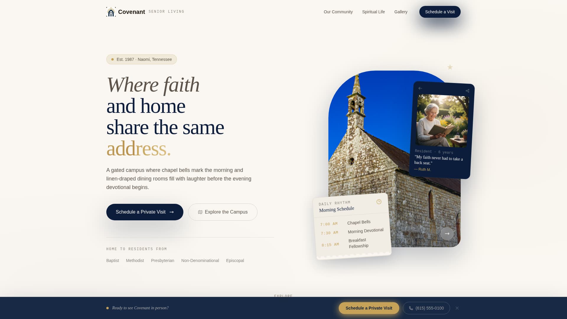 Covenant - Reverent Retirement Landing Page Template