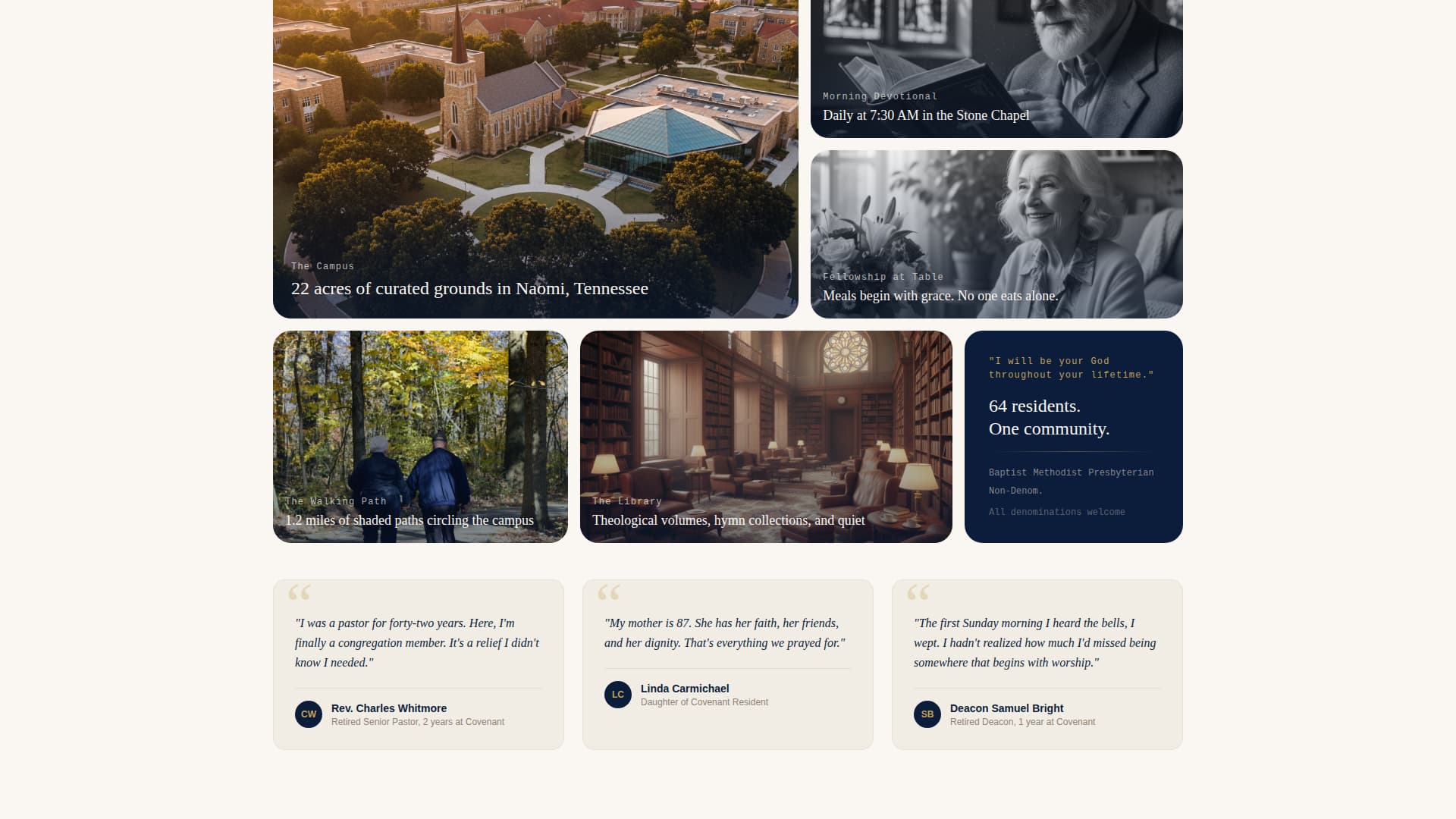 Covenant - Reverent Retirement Landing Page Template