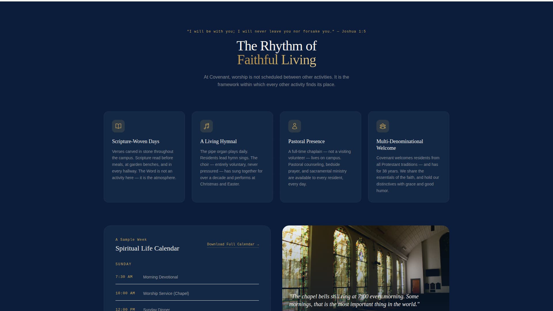 Covenant - Reverent Retirement Landing Page Template