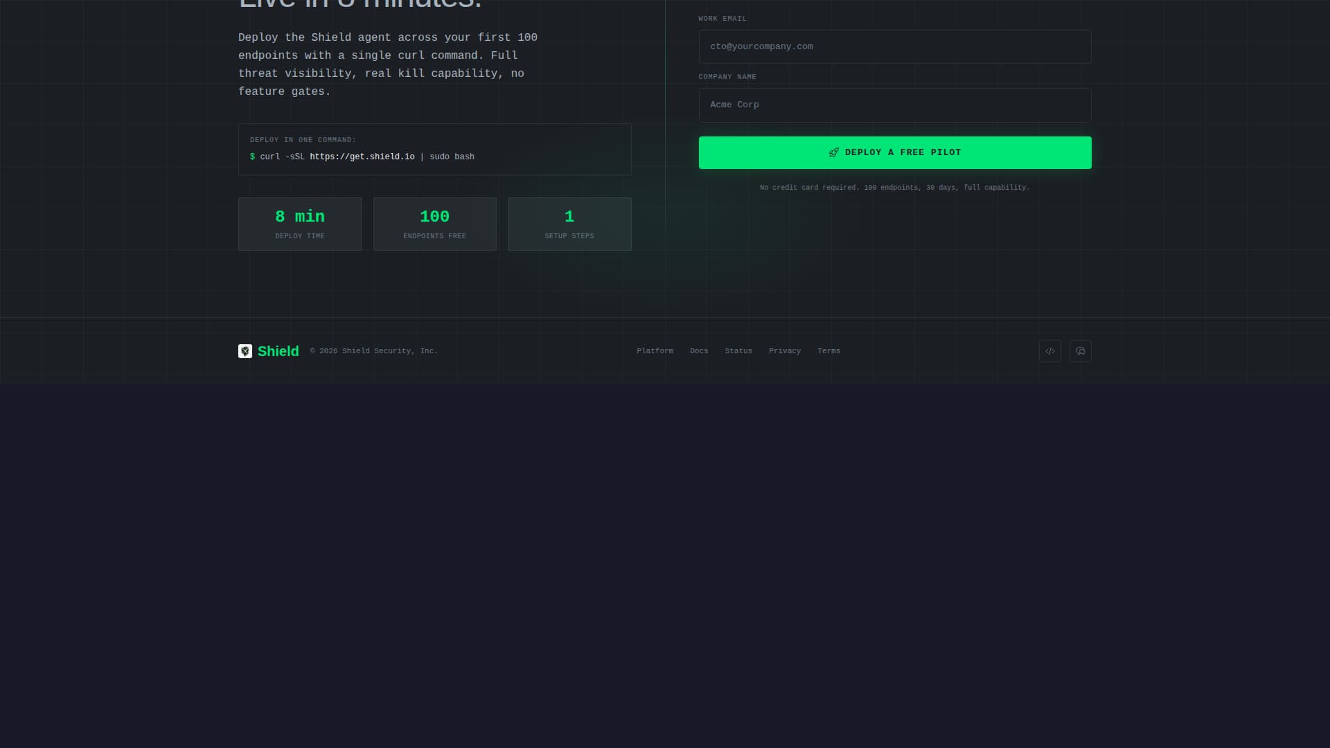 Shield - Powerful Endpoint Landing Page Template