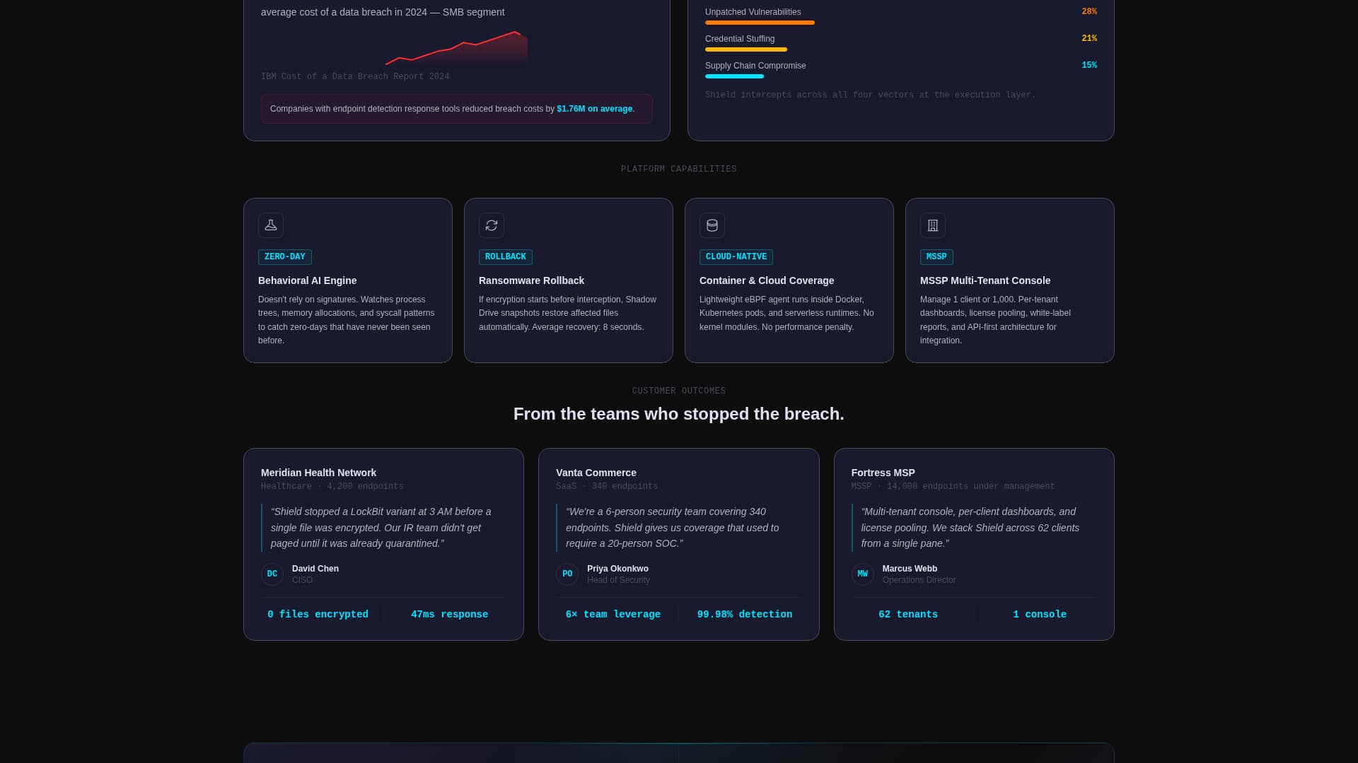 Fortify — Cyber Defense Landing Page Template