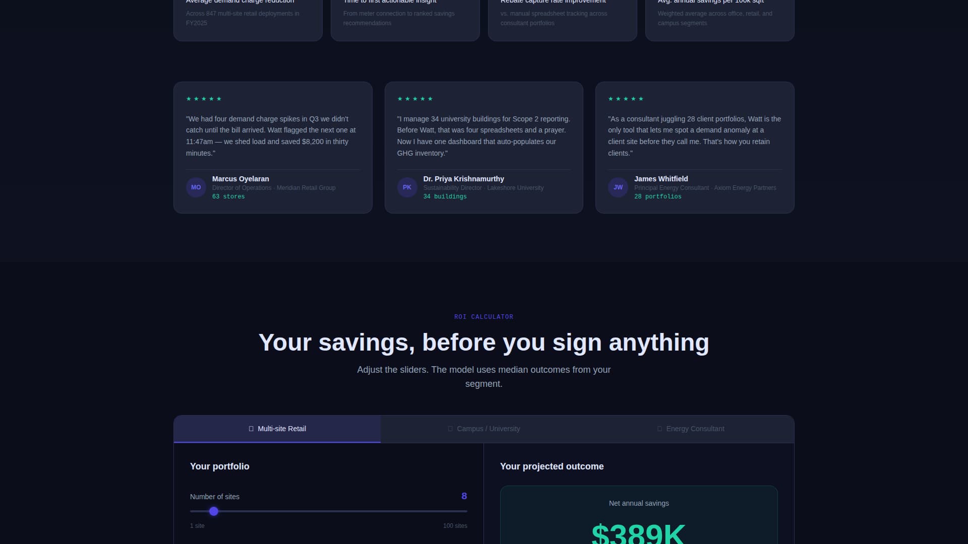 Watt - Powerful Energyanalytics Landing Page Template