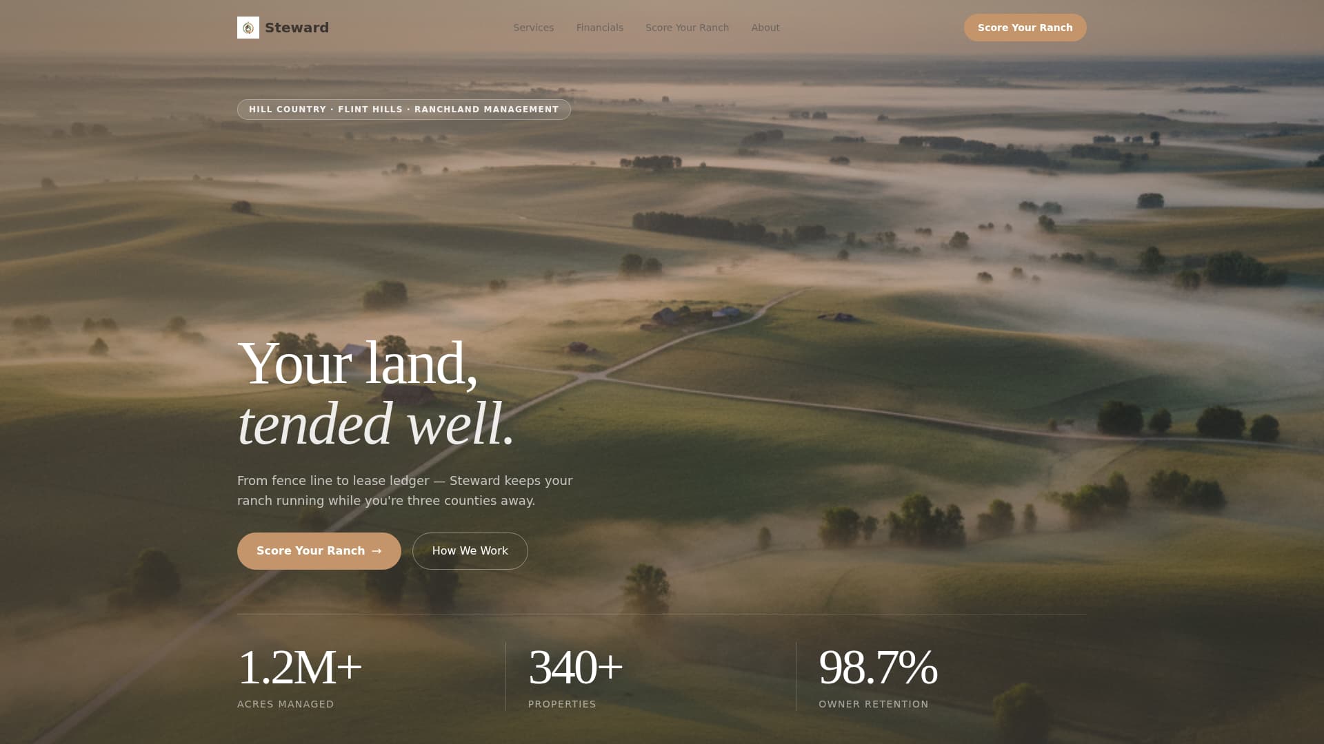Steward - Trusted Ranchmanagement Landing Page Template
