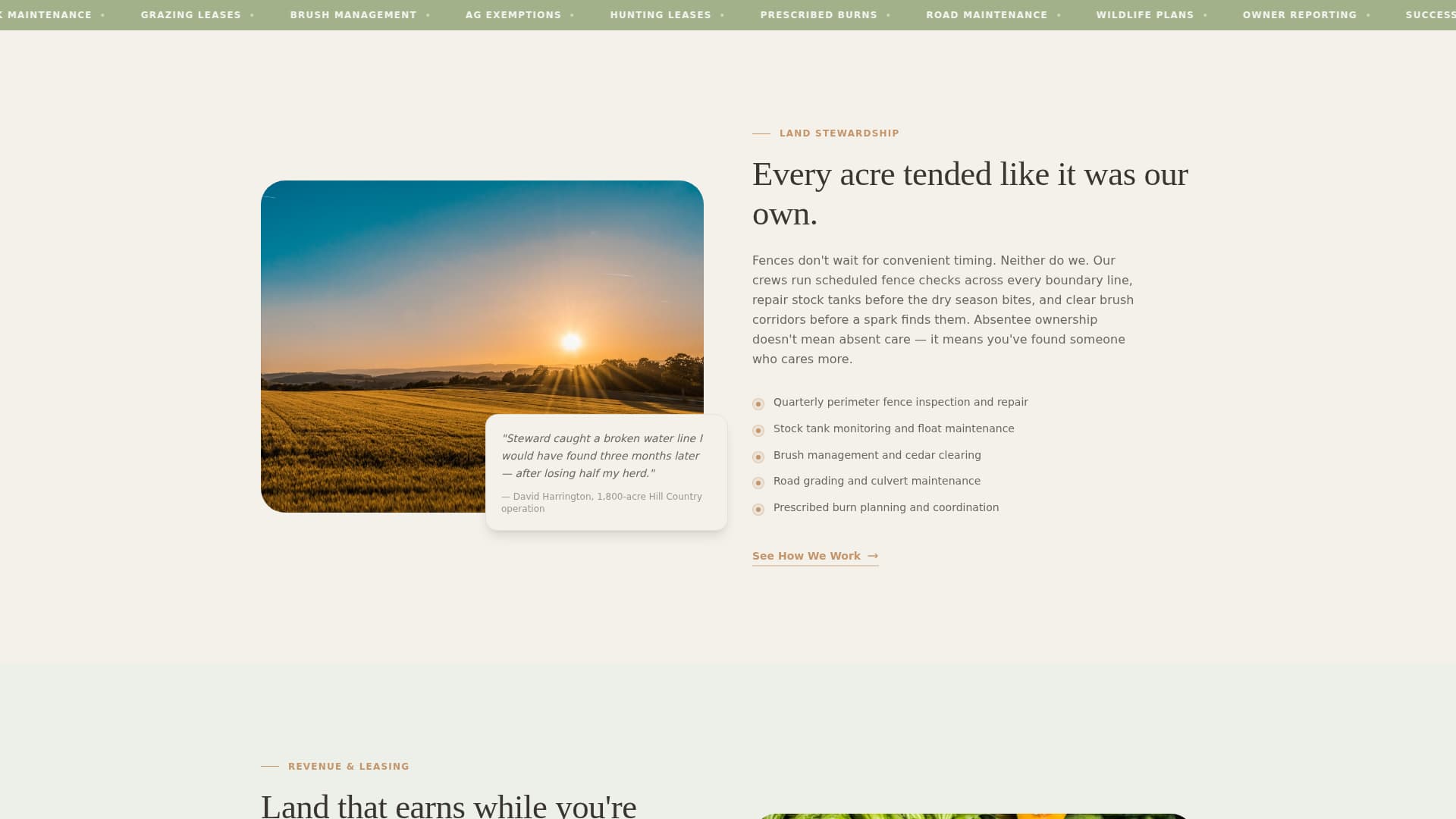 Steward - Trusted Ranchmanagement Landing Page Template