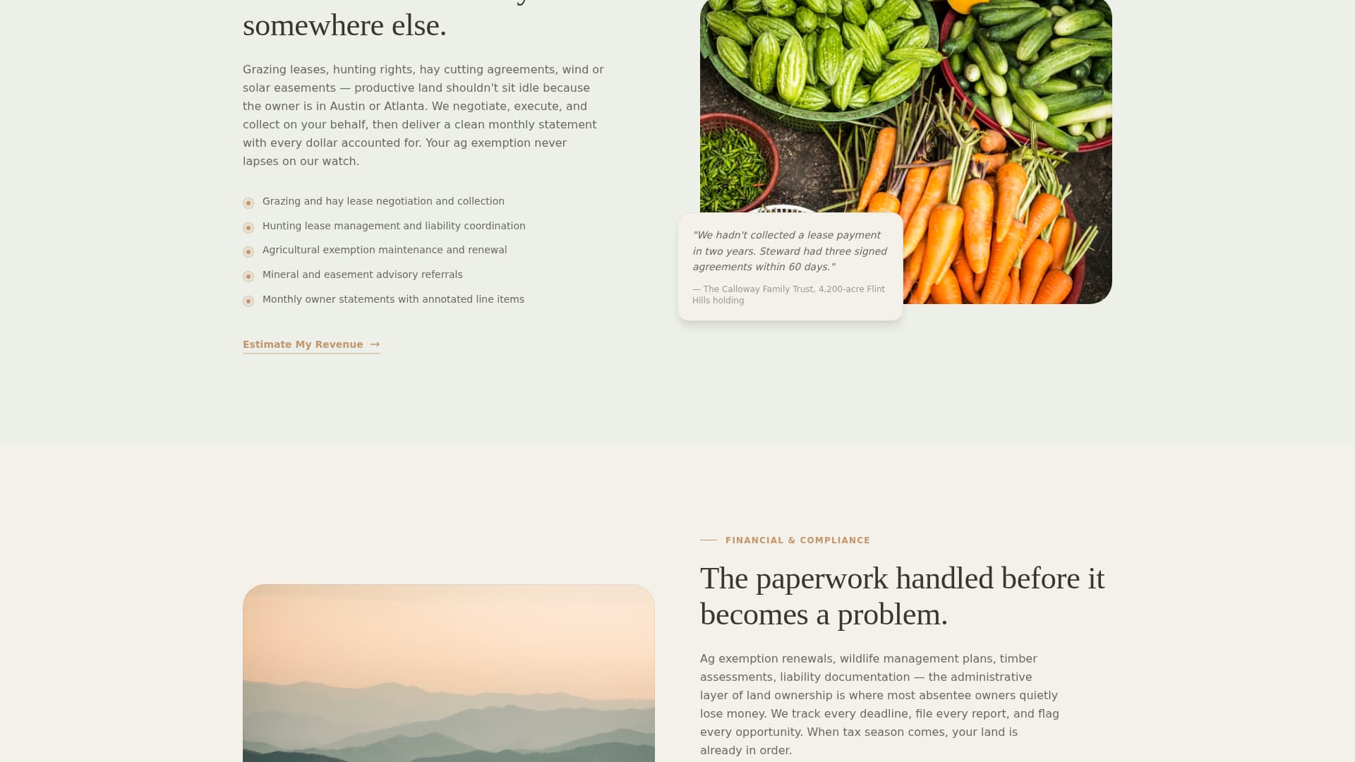 Steward - Trusted Ranchmanagement Landing Page Template