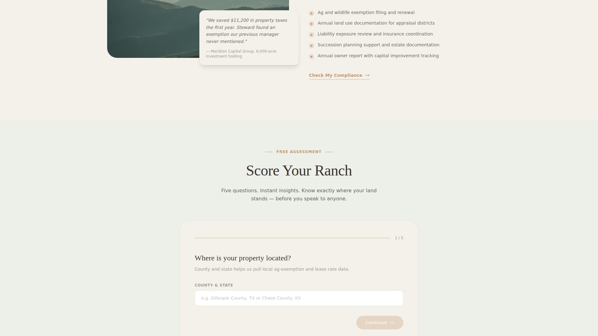 Steward - Trusted Ranchmanagement Landing Page Template
