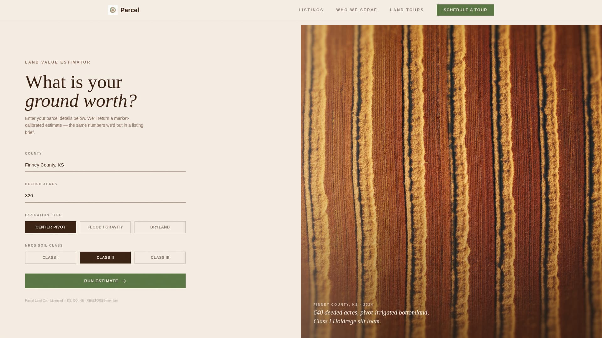 Parcel - Trusted Farmland Landing Page Template