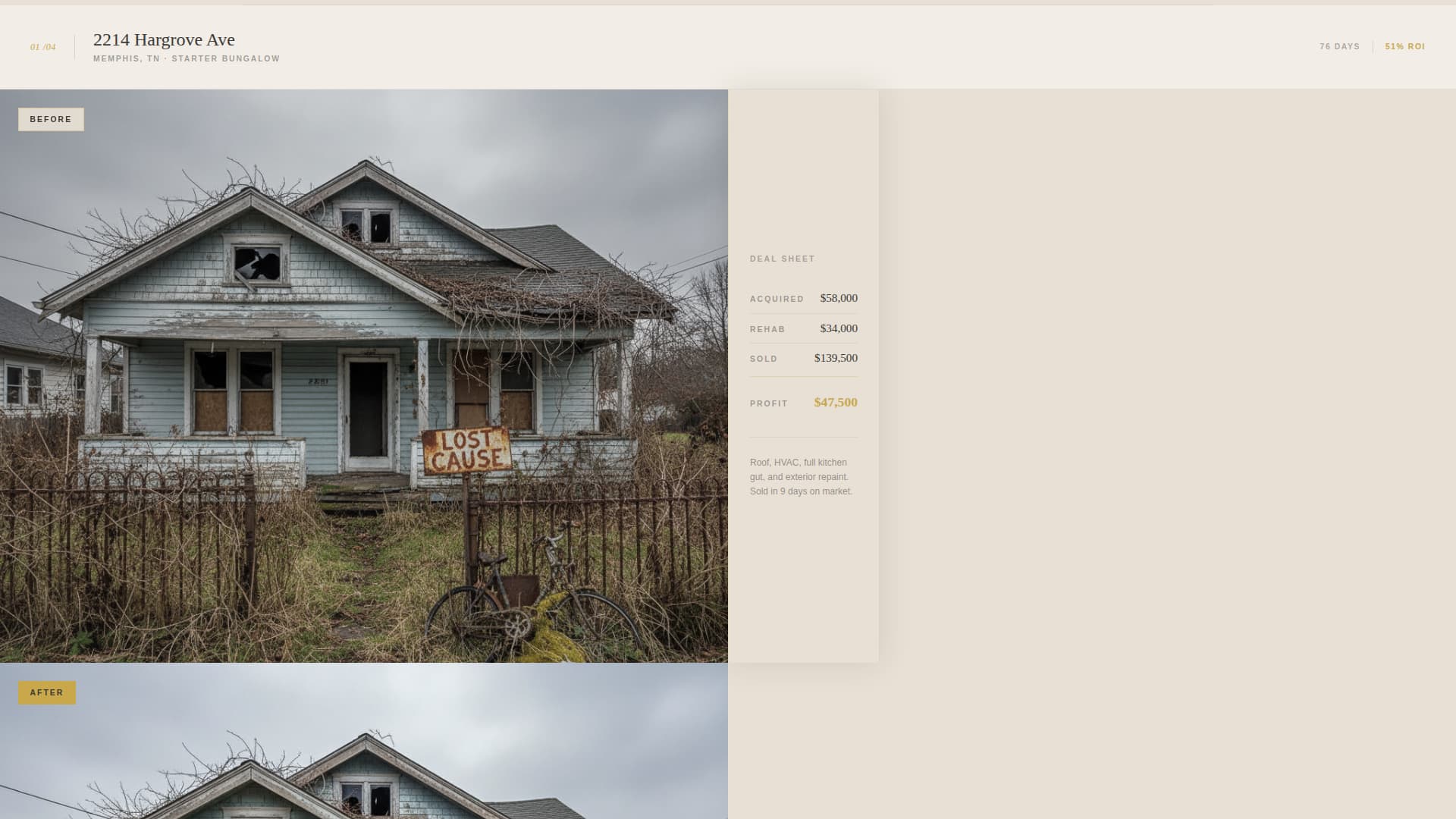 Flip - Proven Fix and Flip Landing Page Template