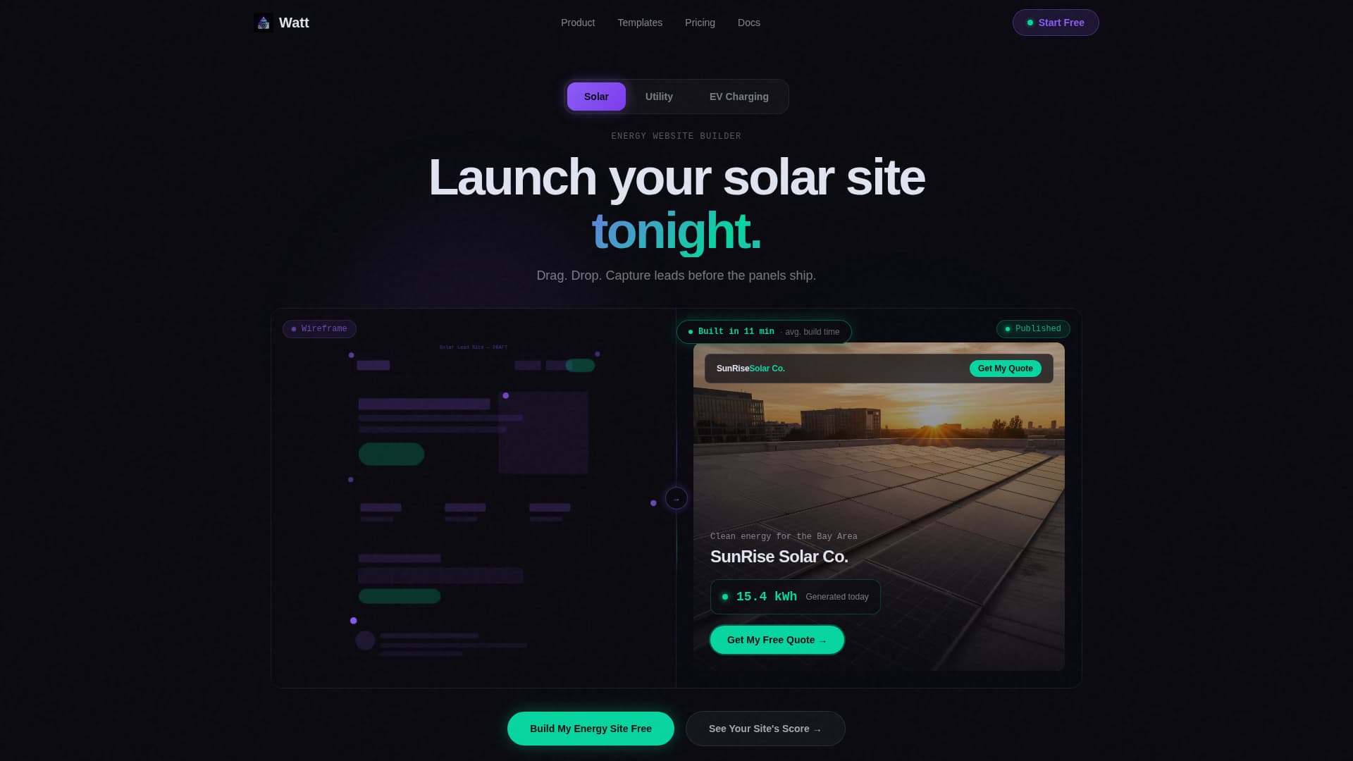 Watt - Powerful Energybuilder Landing Page Template