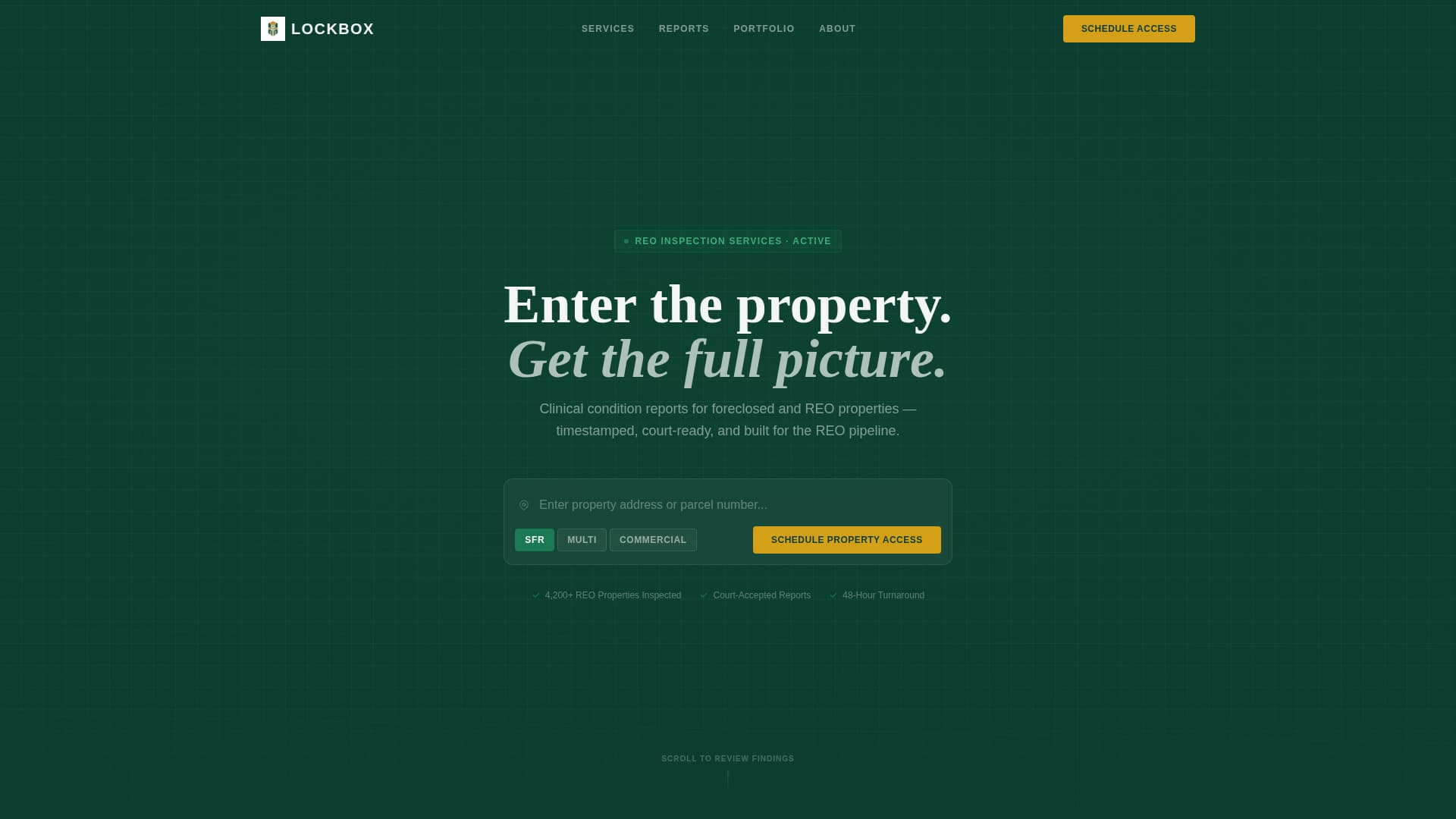 Lockbox - Authoritative REO Inspection Landing Page Template