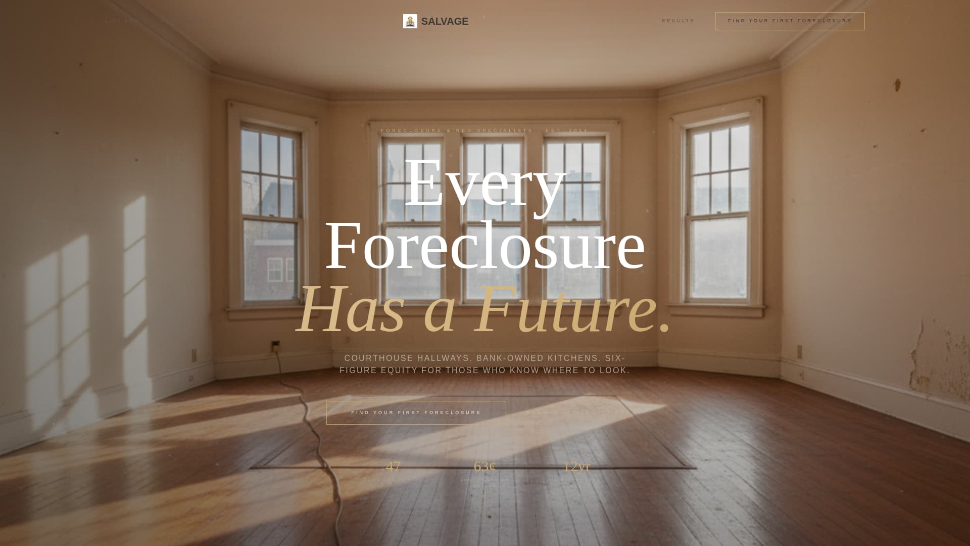 Salvage - Distressed Foreclosure Landing Page Template