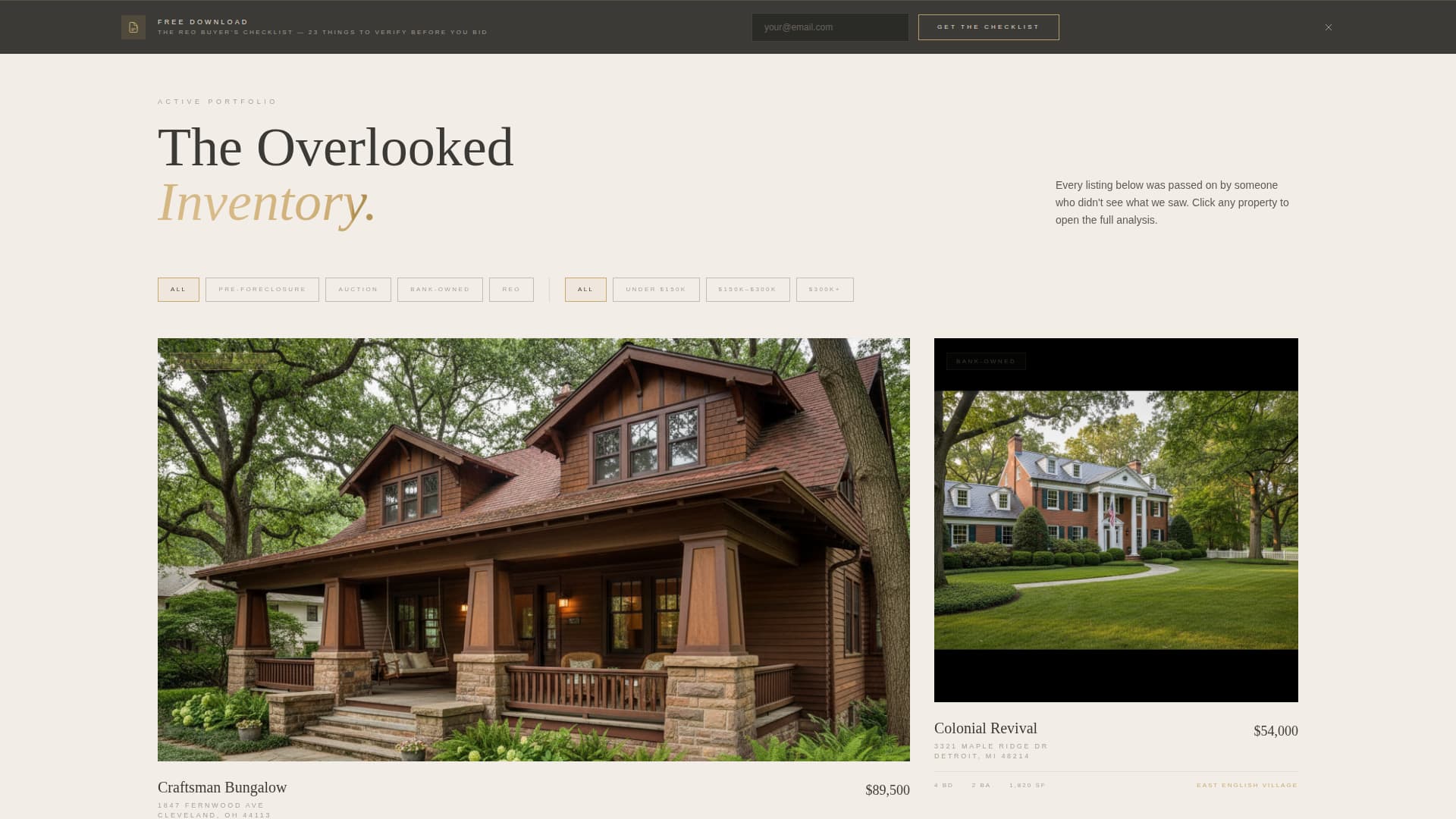 Salvage - Distressed Foreclosure Landing Page Template