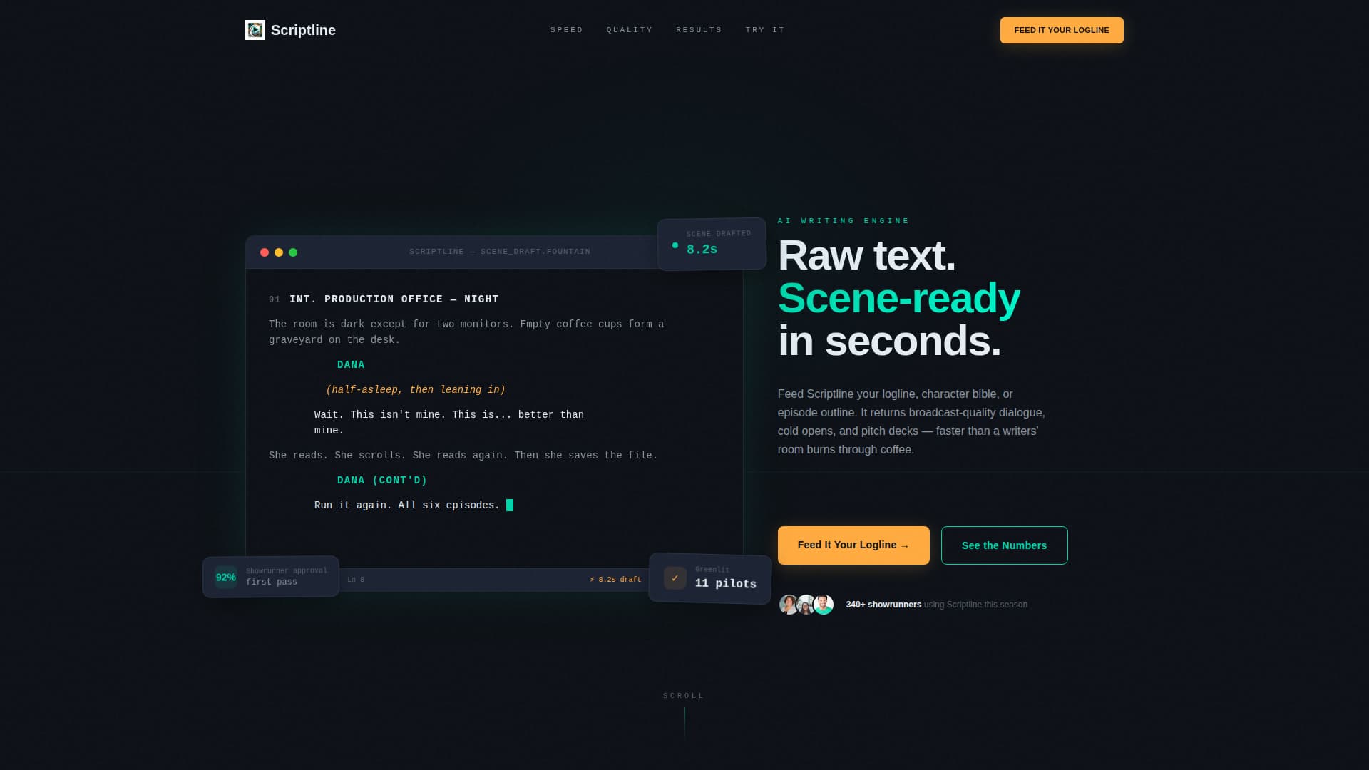 Scriptline - Powerful Entertainment Landing Page Template