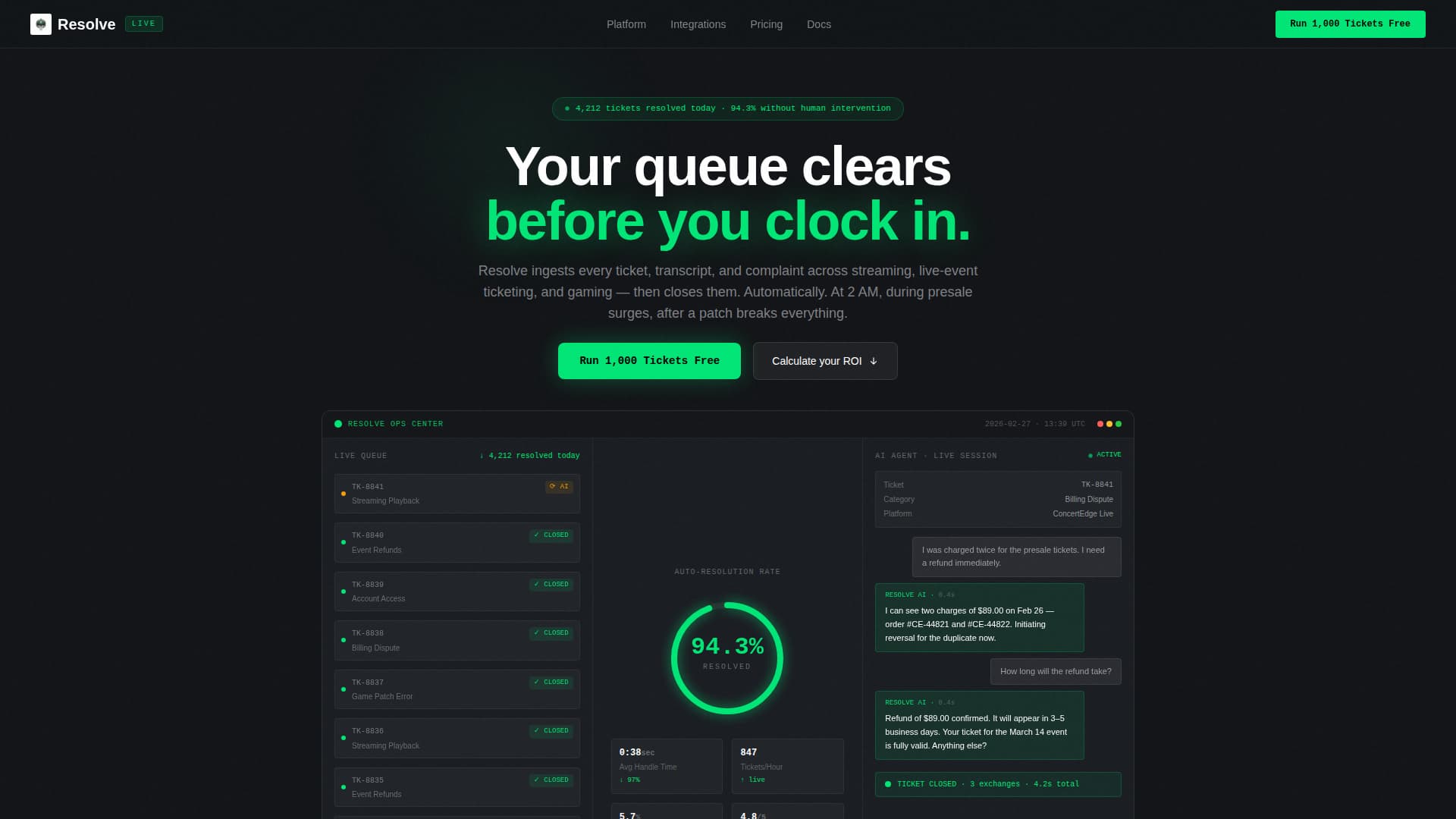 Resolve - Powerful Entertainment AI Landing Page Template