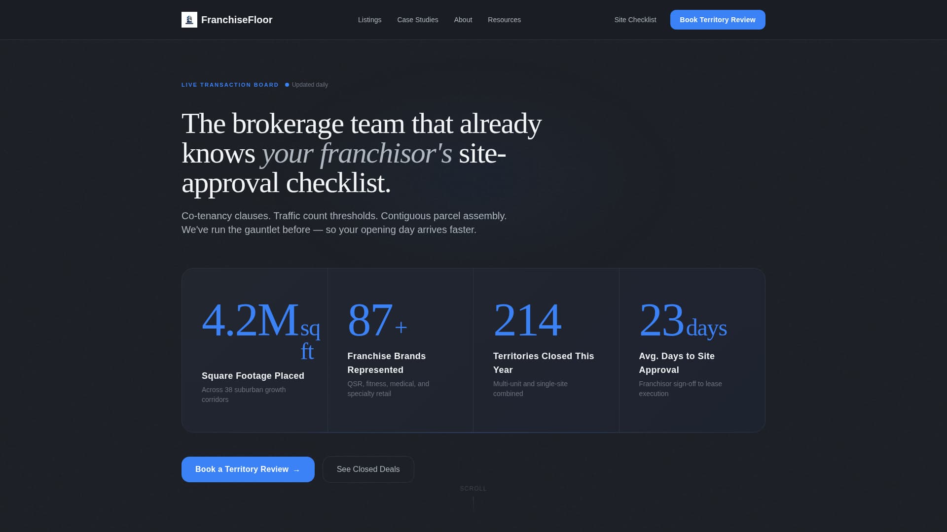 Franchisefloor - Authoritative Brokerage Landing Page Template