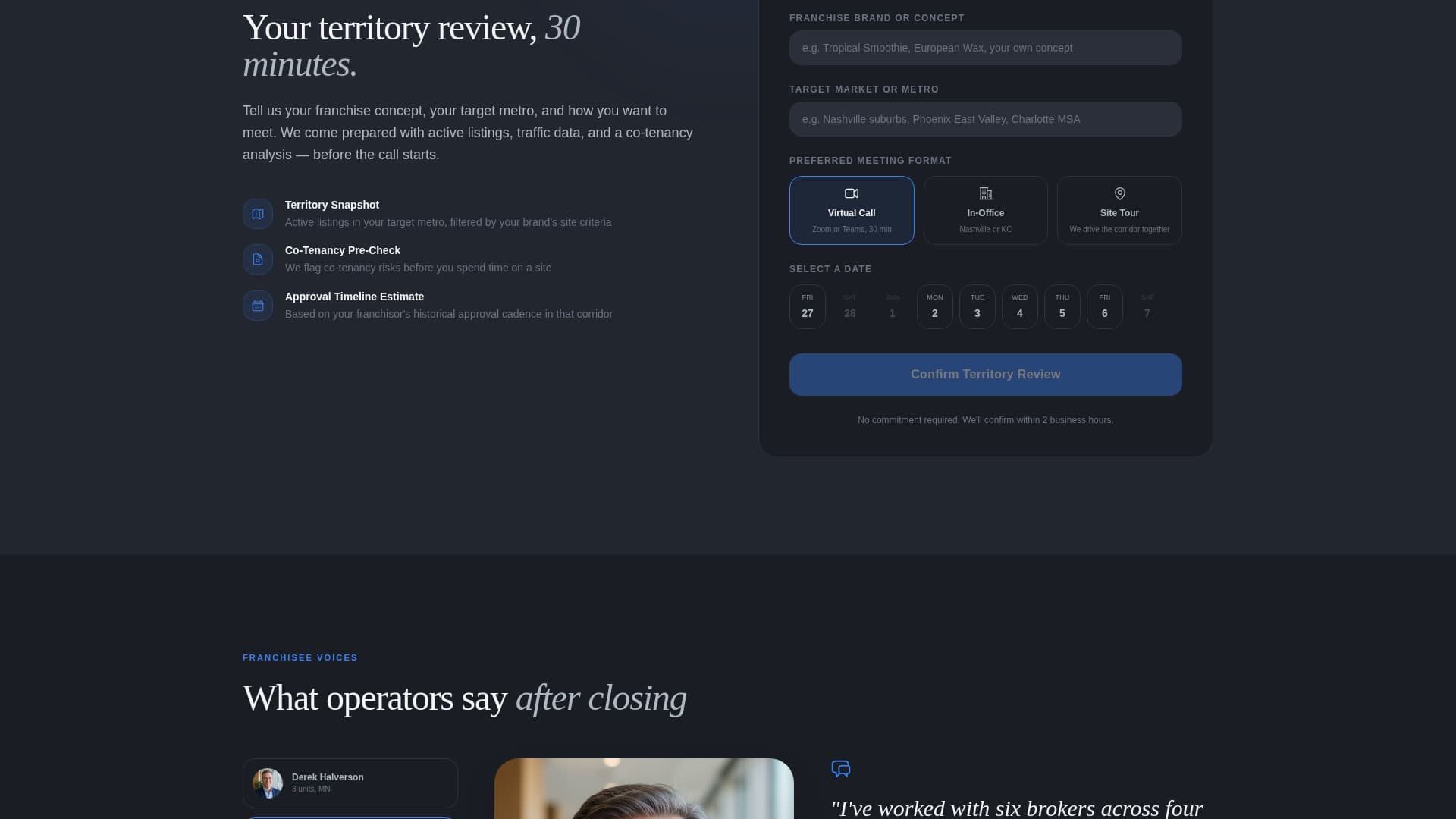 Franchisefloor - Authoritative Brokerage Landing Page Template