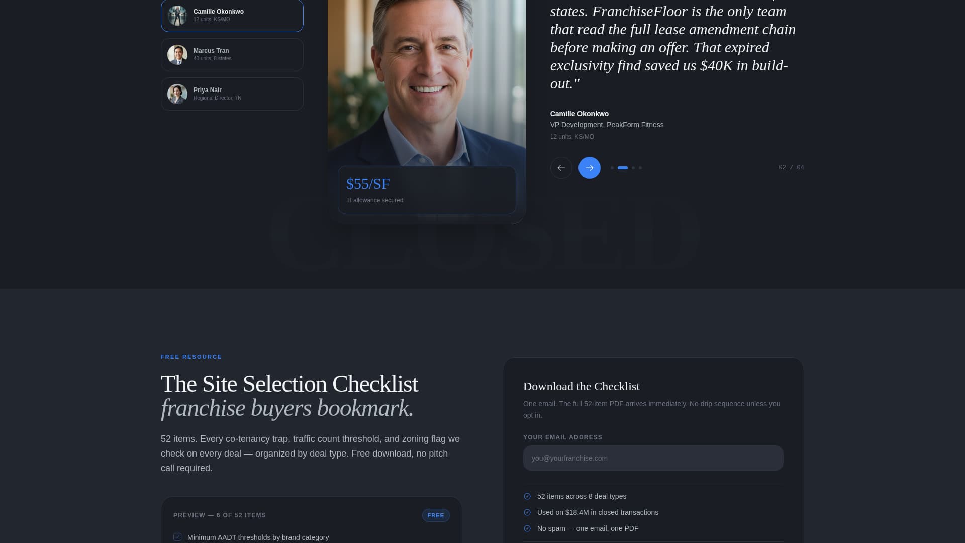 Franchisefloor - Authoritative Brokerage Landing Page Template