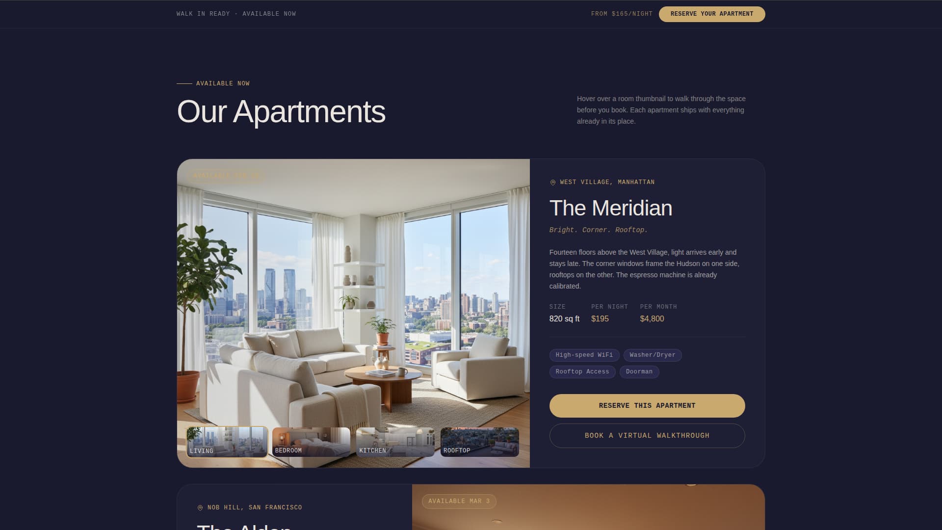 Dwell - Immersive Apartment Landing Page Template