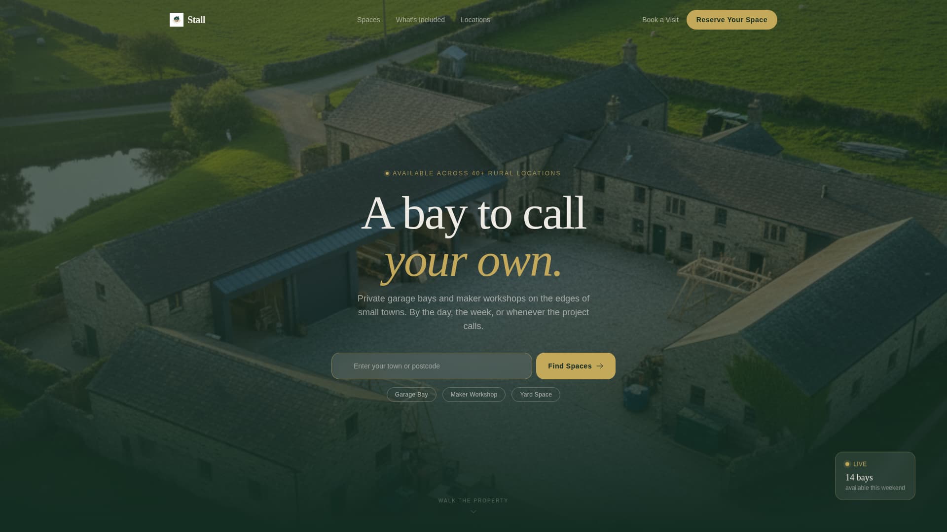 Stall - Immersive Workspace Landing Page Template