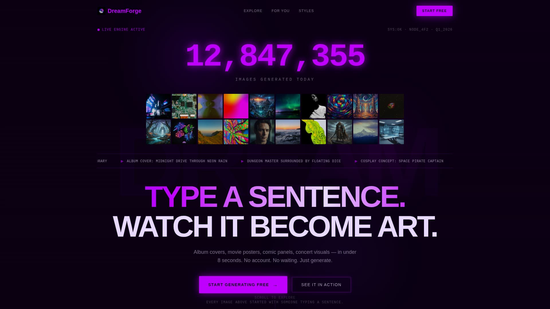 Dreamforge - Electric Entertainment Landing Page Template