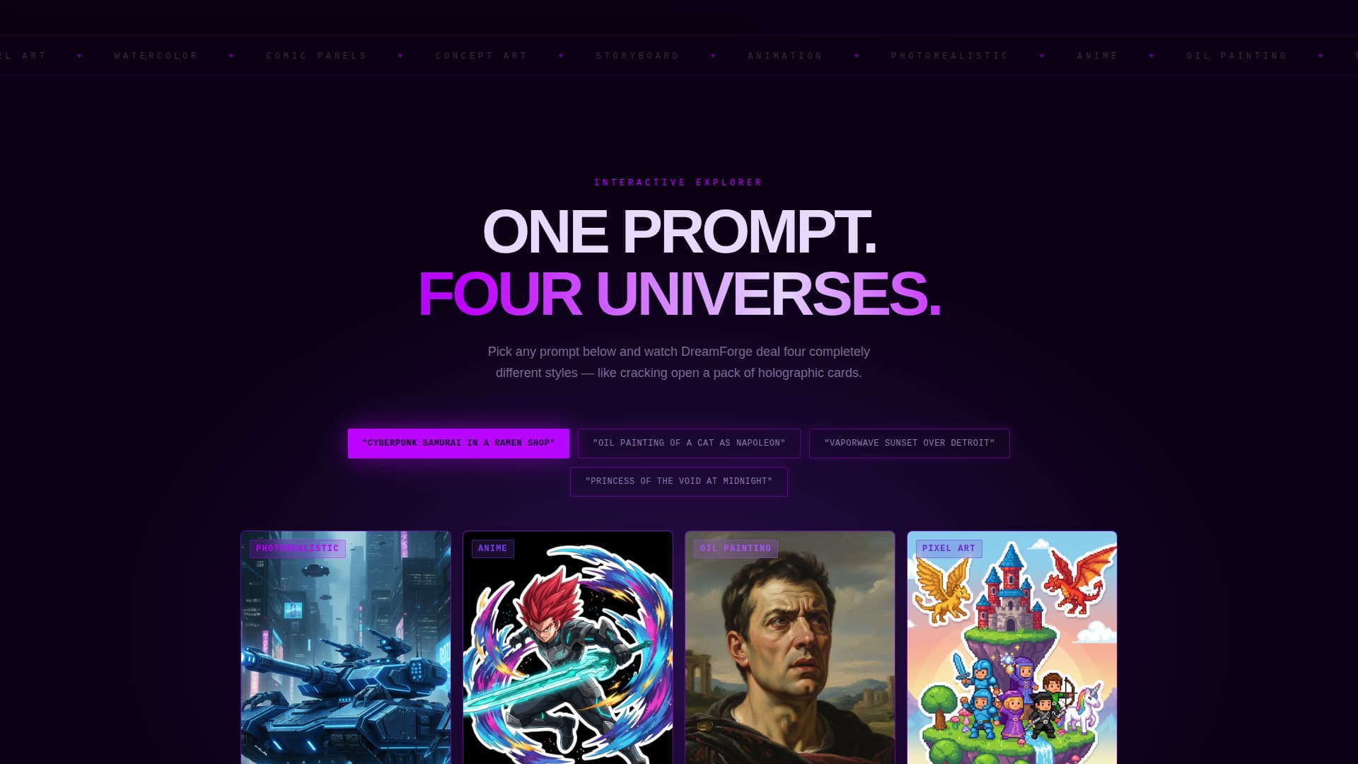 Dreamforge - Electric Entertainment Landing Page Template