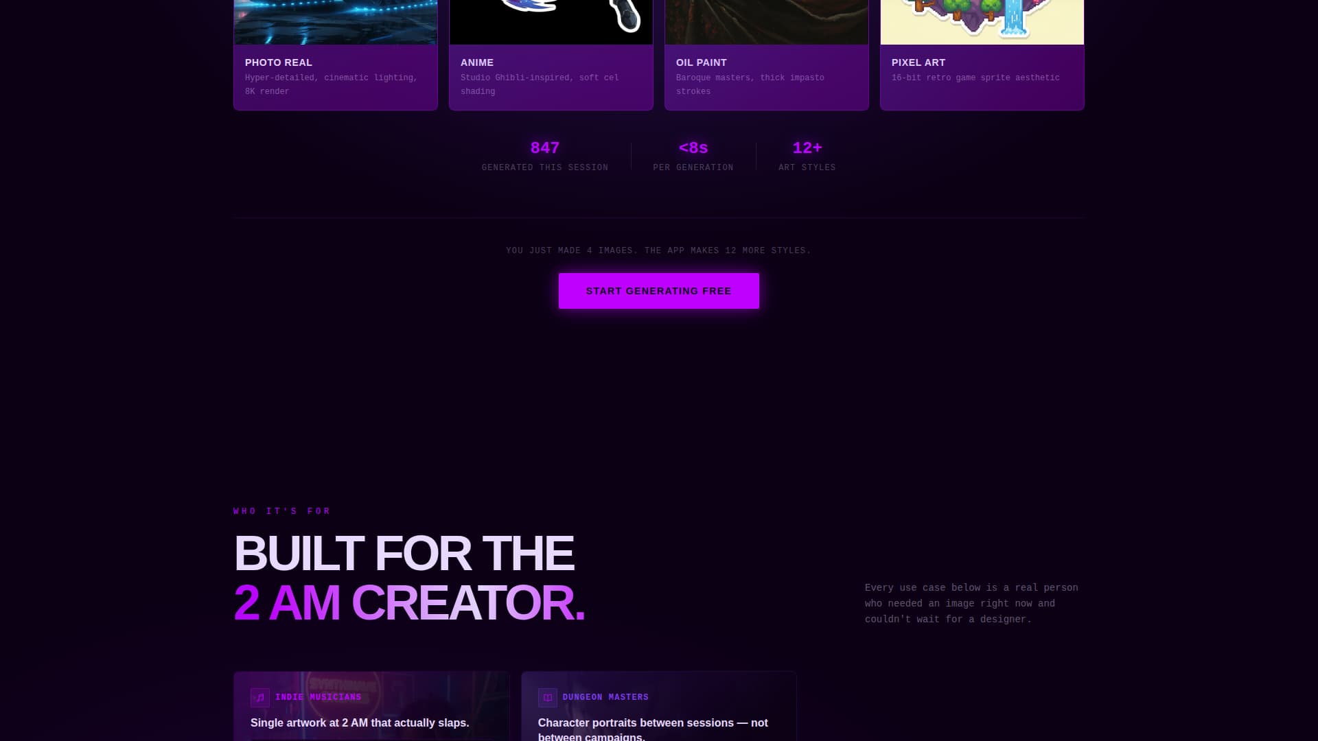 Dreamforge - Electric Entertainment Landing Page Template