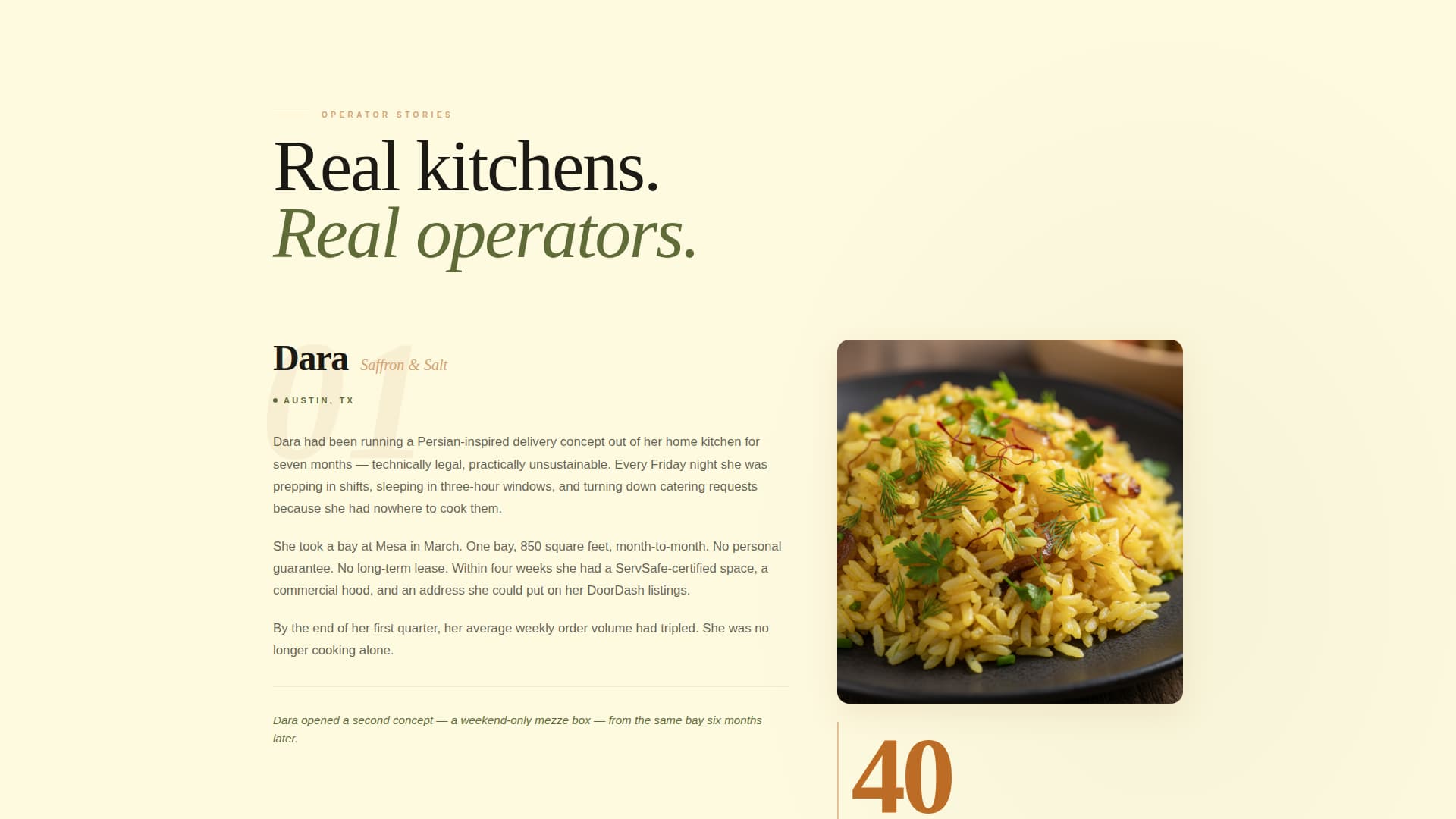 Mesa - Serene Ghostkitchen Landing Page Template