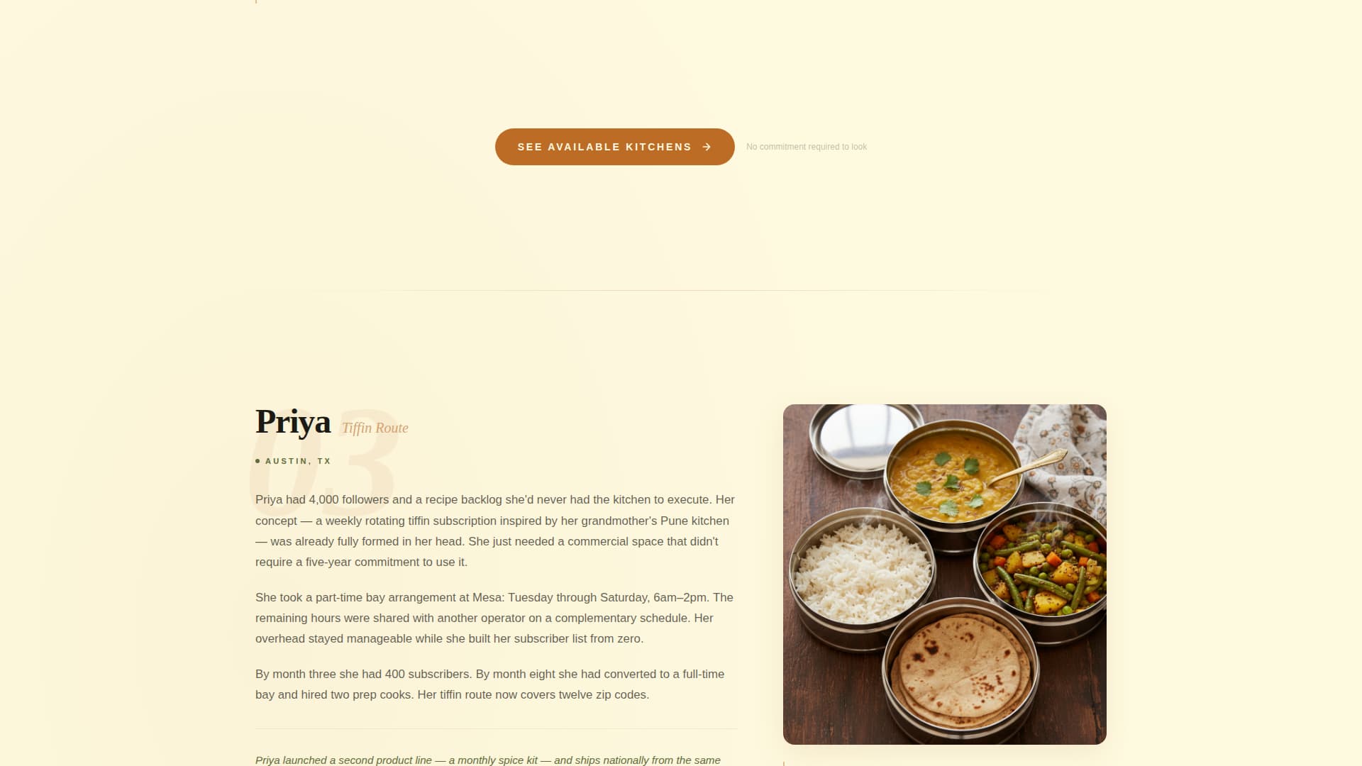 Mesa - Serene Ghostkitchen Landing Page Template