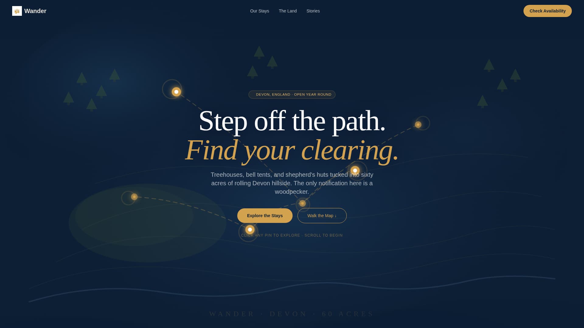 Wander - Immersive Glamping Landing Page Template