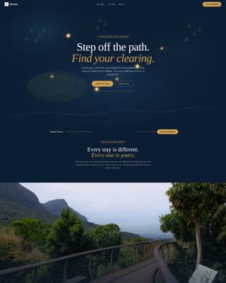 Wander - Immersive Glamping Landing Page Template