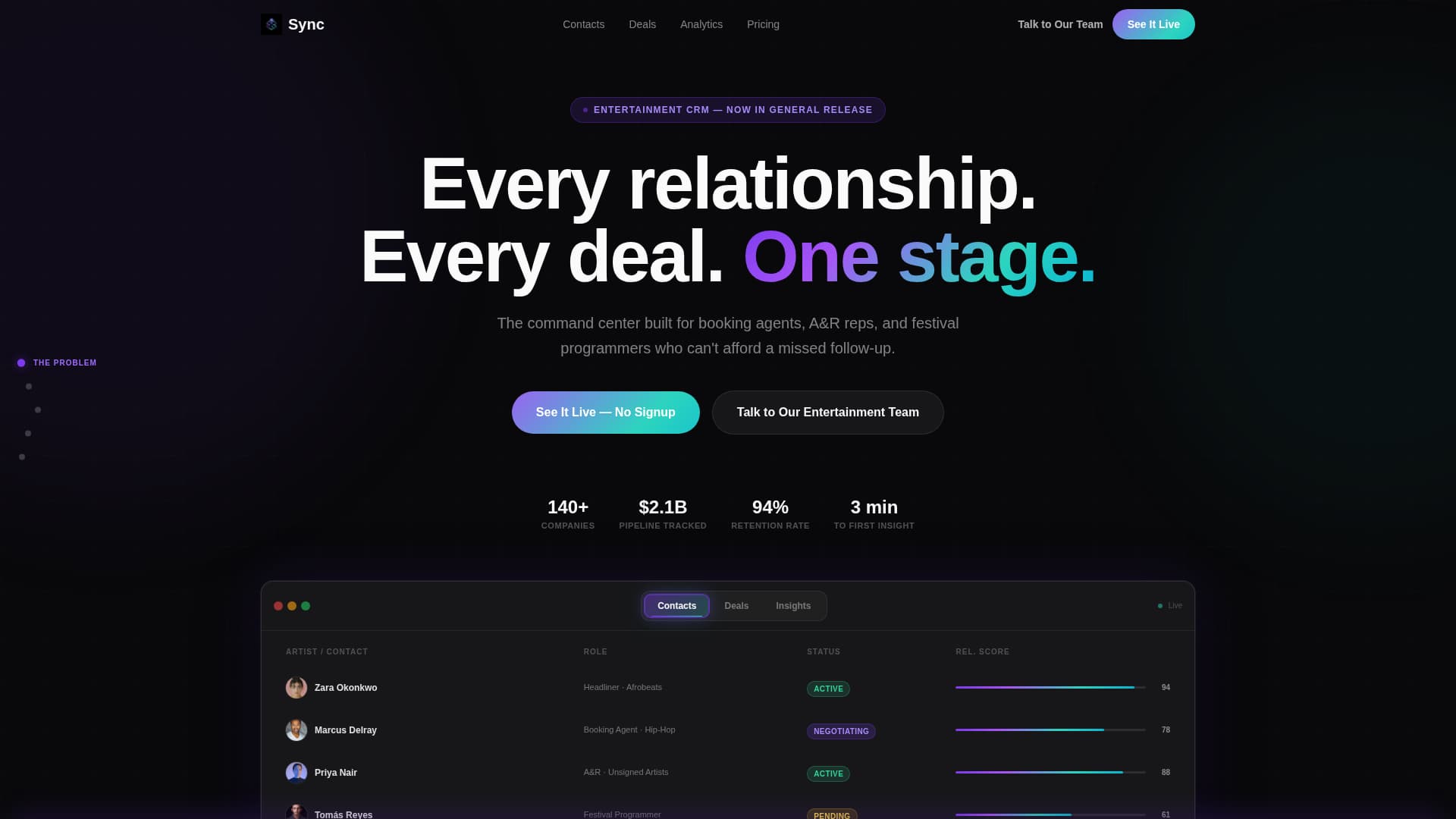 Stage — Talent Booking Landing Page Template