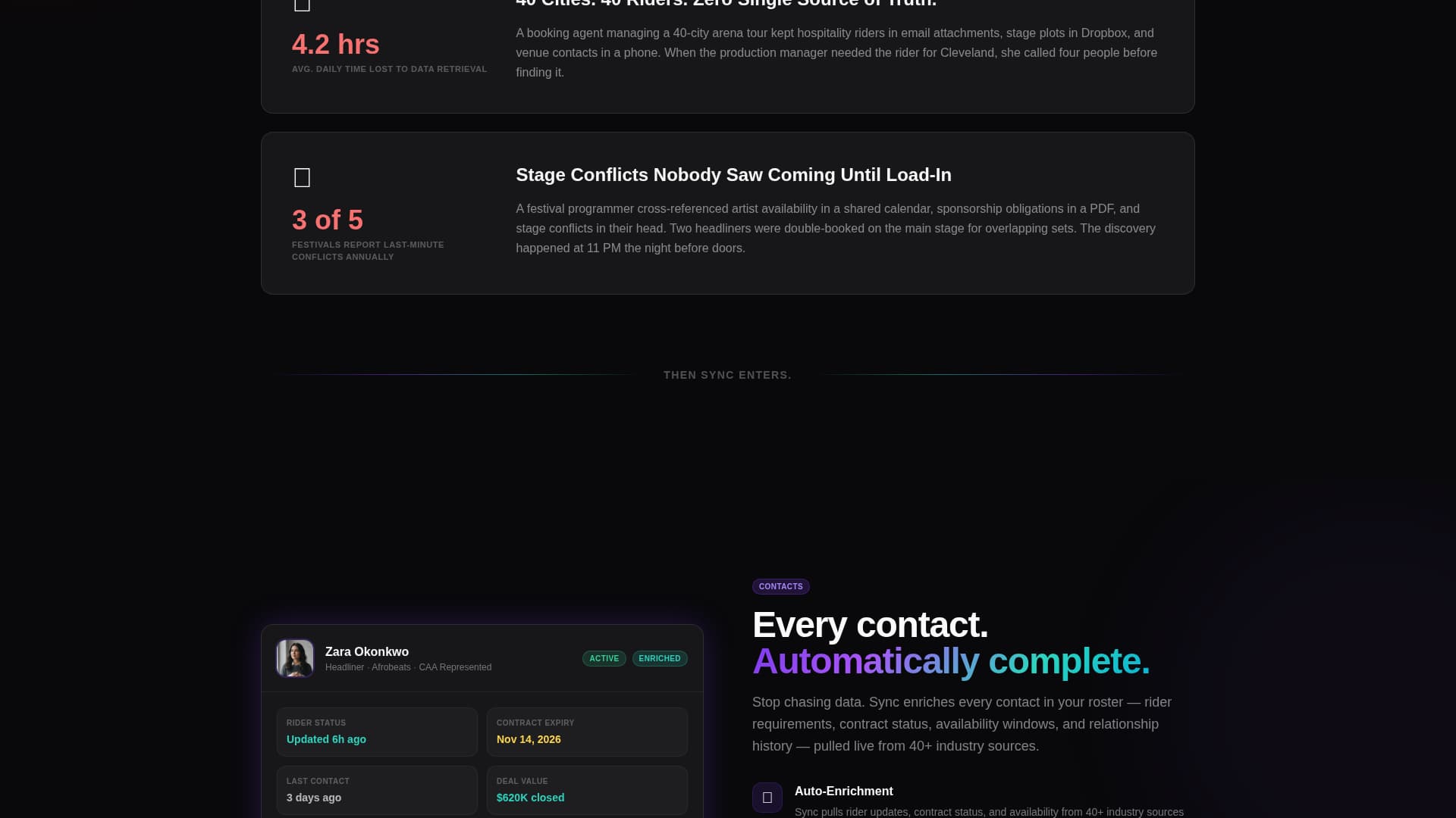 Stage — Talent Booking Landing Page Template