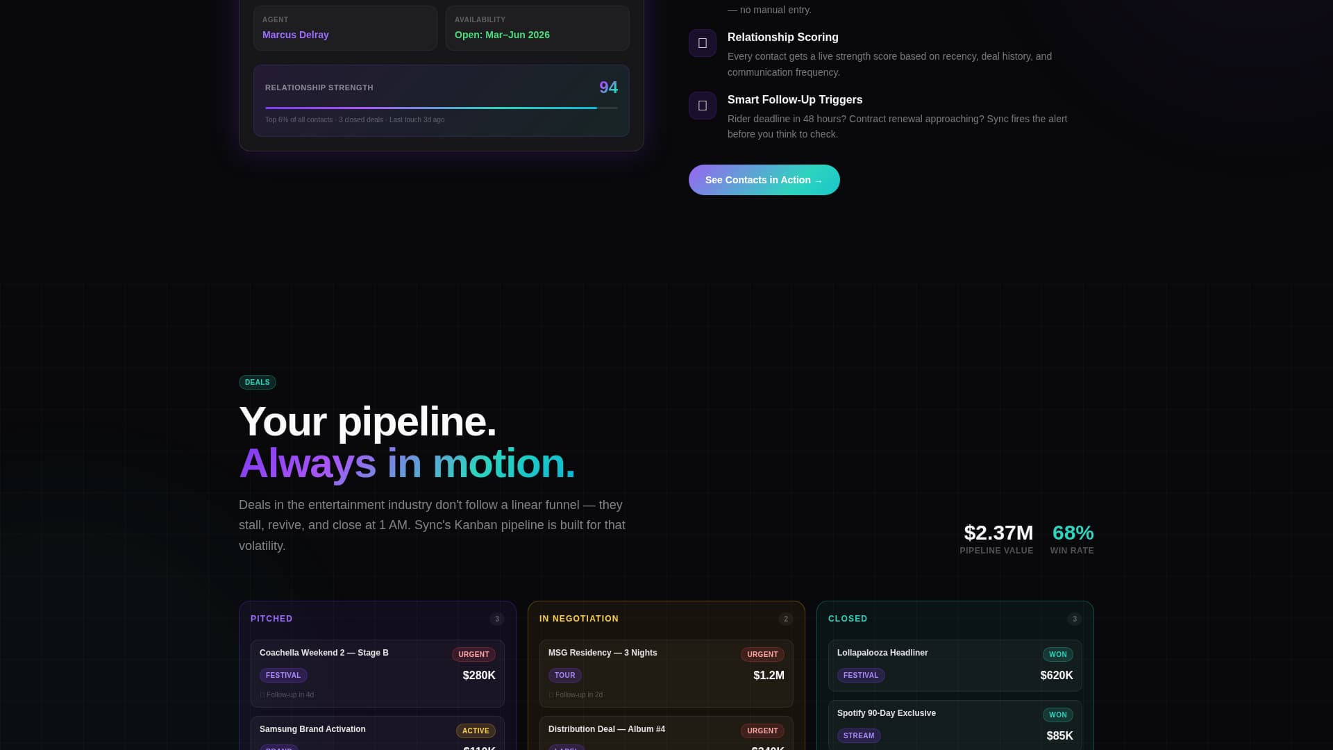 Stage — Talent Booking Landing Page Template