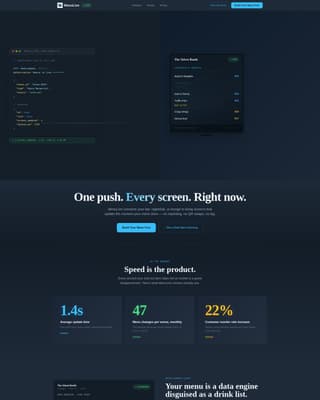 Menulive - Dynamic Venue Landing Page Template