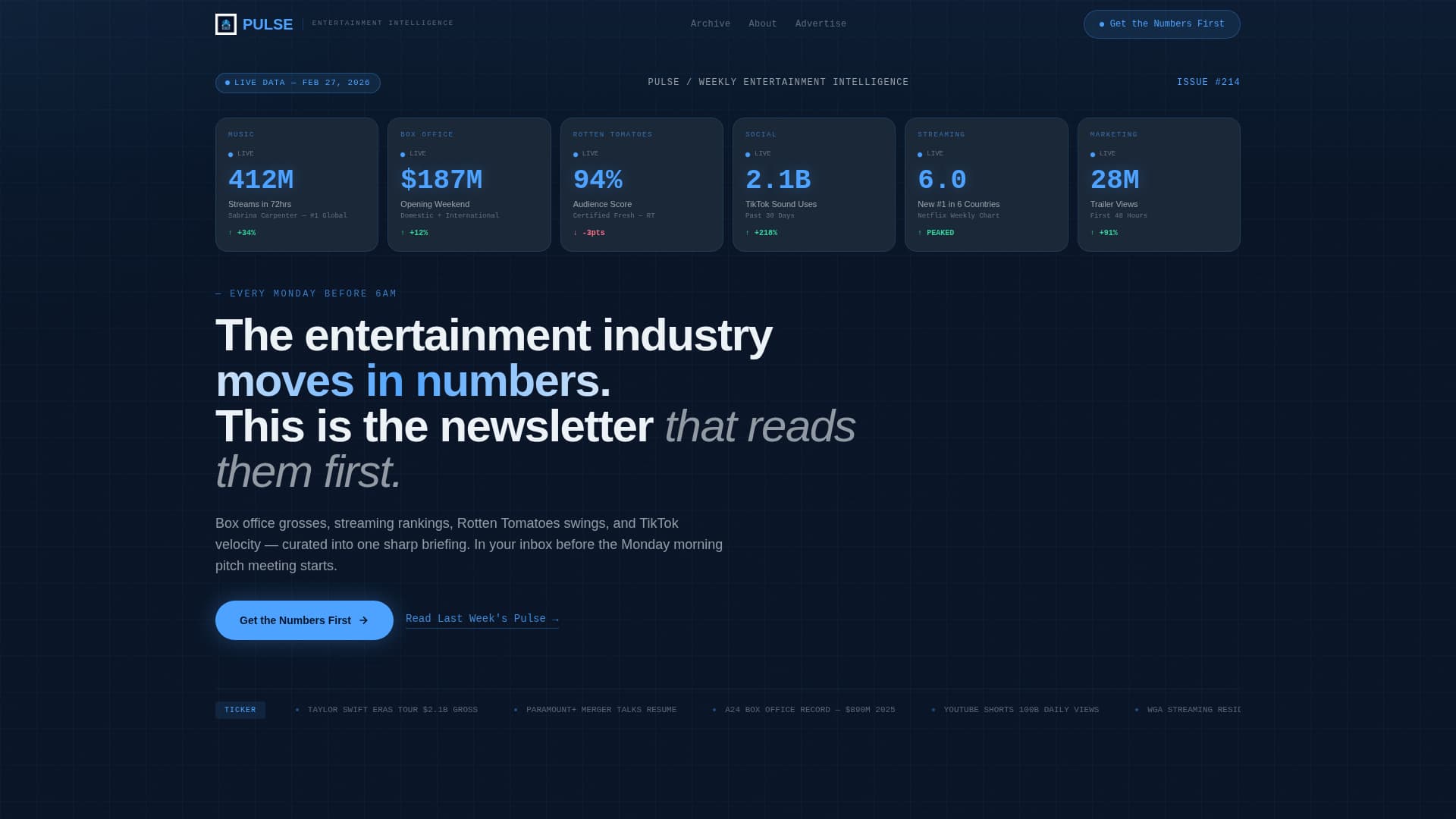 Pulse - Dynamic Entertainment Landing Page Template