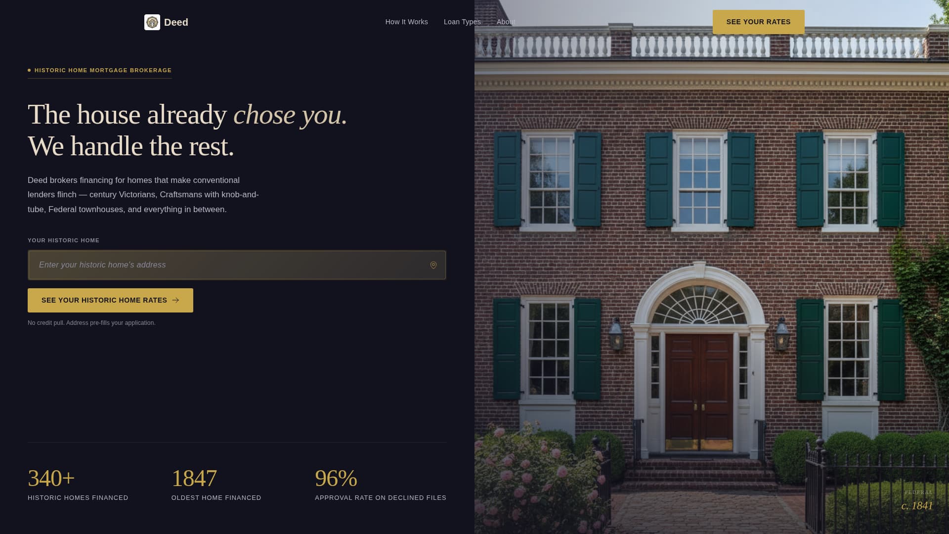 Deed - Immersive Historichome Landing Page Template