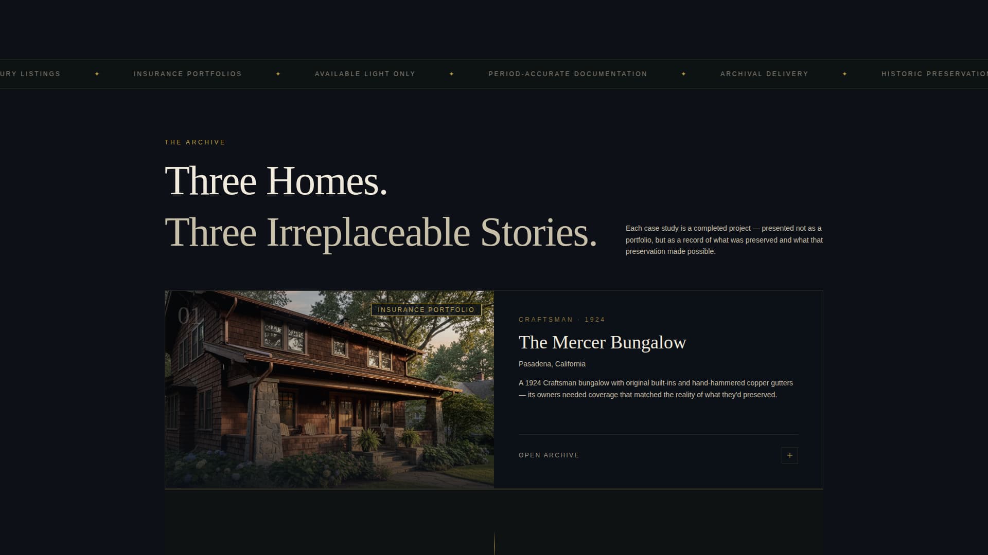 Chronicle - Immersive Historic Home Landing Page Template