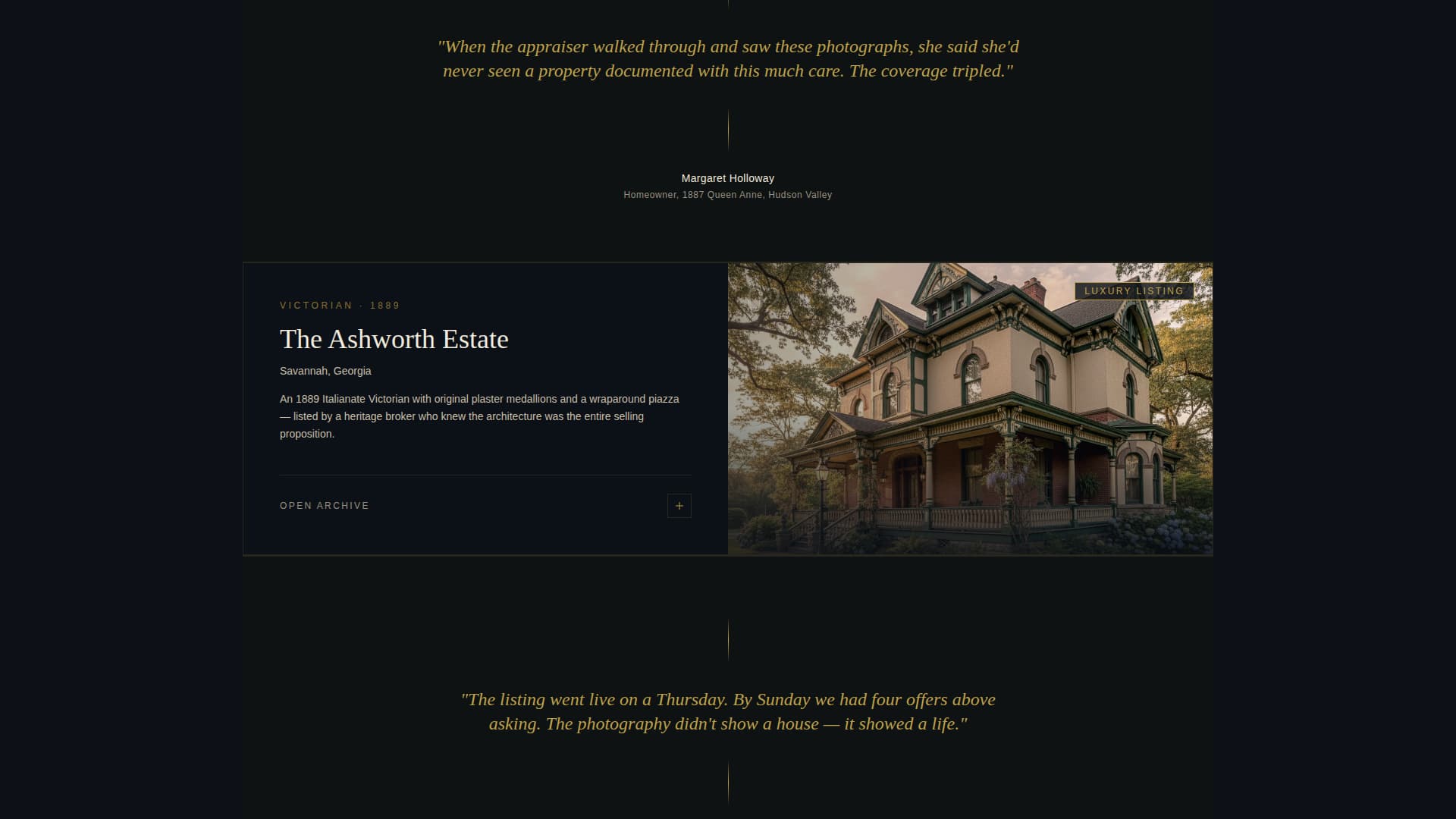 Chronicle - Immersive Historic Home Landing Page Template
