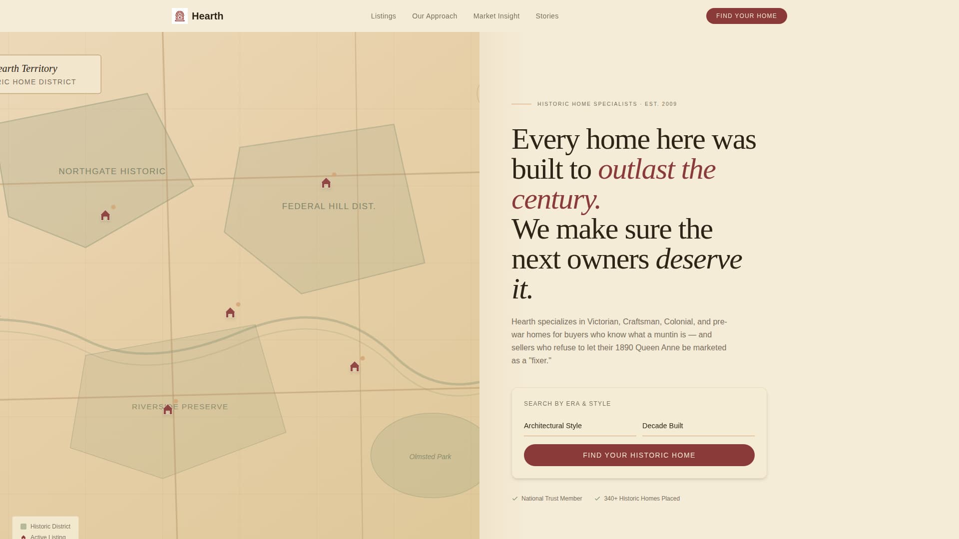Hearth - Timeless Historichome Landing Page Template