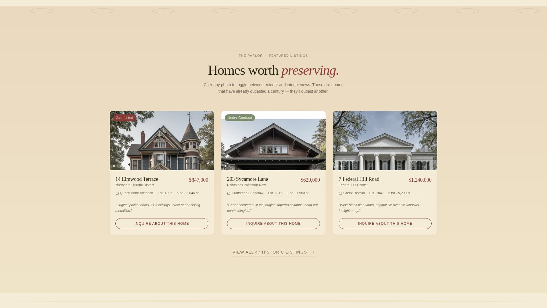 Hearth - Timeless Historichome Landing Page Template