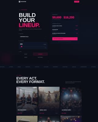 Showtime - Electrifying Entertainment Landing Page Template